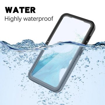 Wigento Handyhülle Für Samsung Galaxy S23+ Plus 360 Grad Full Body Wasserdichte Handy Tasche Hülle Schutz Etuis Schwarz Neu