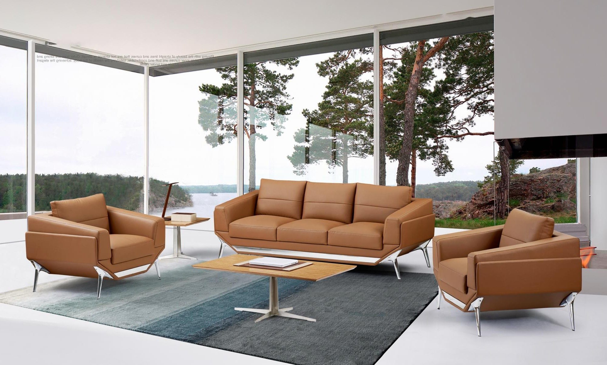 3-Sitzer Kunstleder 3-Sitzer Sofa Schwarz modern