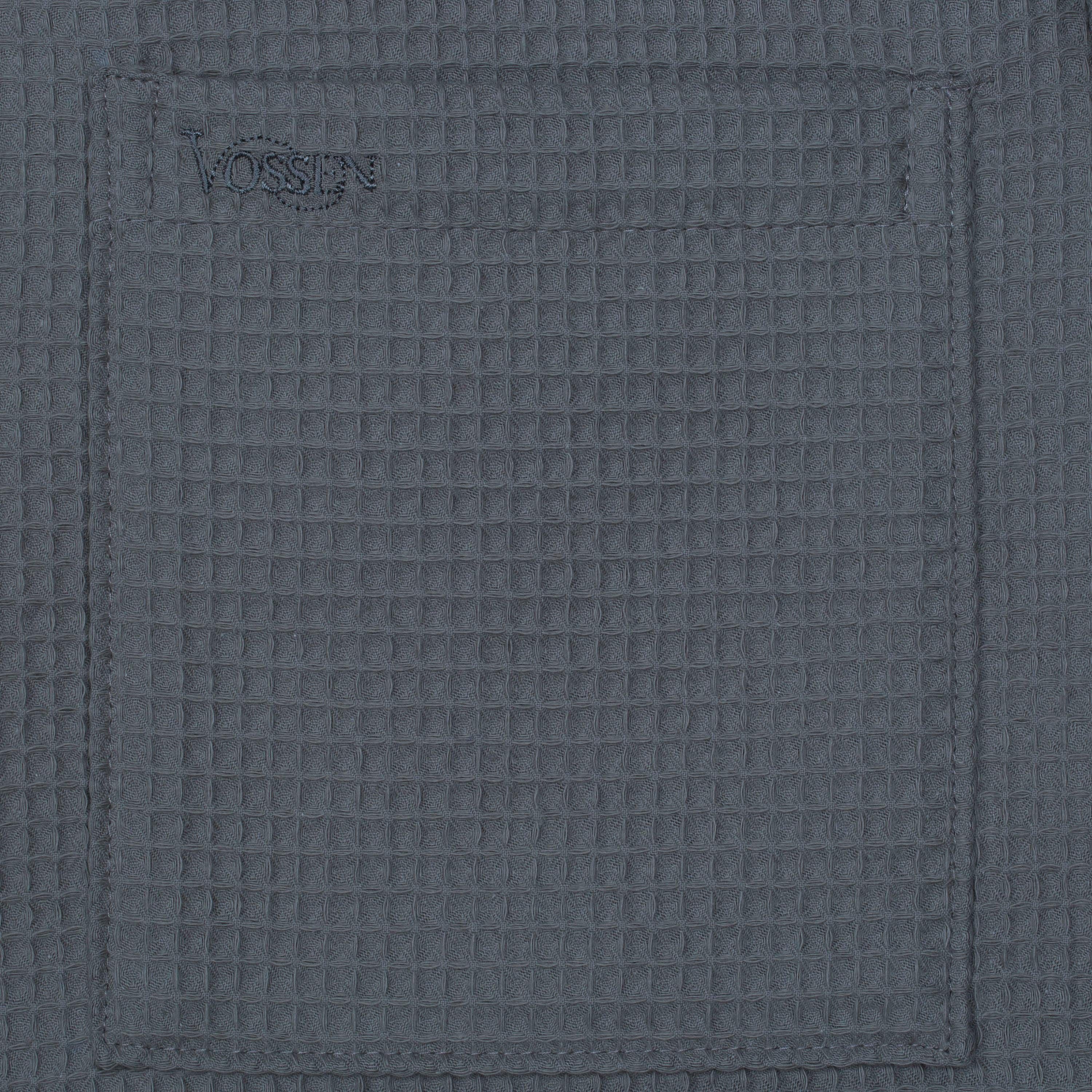 Vossen Unisex-Bademantel Rom, ideal für Sauna & Spa, Hotelbademantel, Morgenmantel, Kurzform, Waffelpiqué, Kimono-Kragen, Gürtel, für Damen & Herren, Waffelpiqué-Struktur, in leichter Qualität