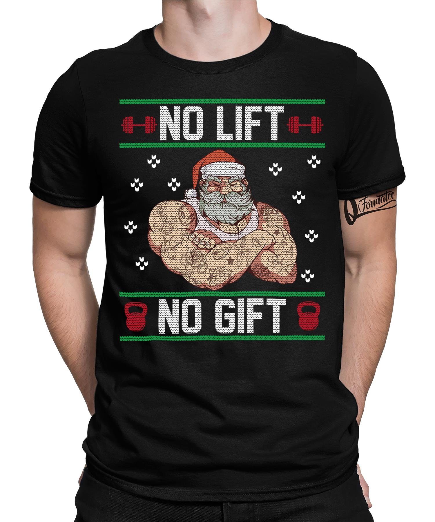 Ugly Quattro Herre Lift Gift Fitness Kurzarmshirt No No Formatee Christmas (1-tlg) Santa