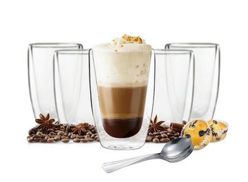 Sendez Thermoglas »6 doppelwandige Cappuccino Gläser 200ml Kaffegläser Teeglas«, Glas