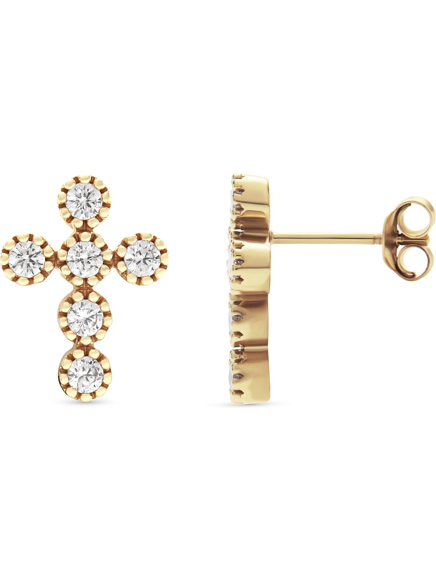 FAVS Paar Ohrhänger FAVS Damen-Ohrhänger 925er Silber 12 Zirkonia