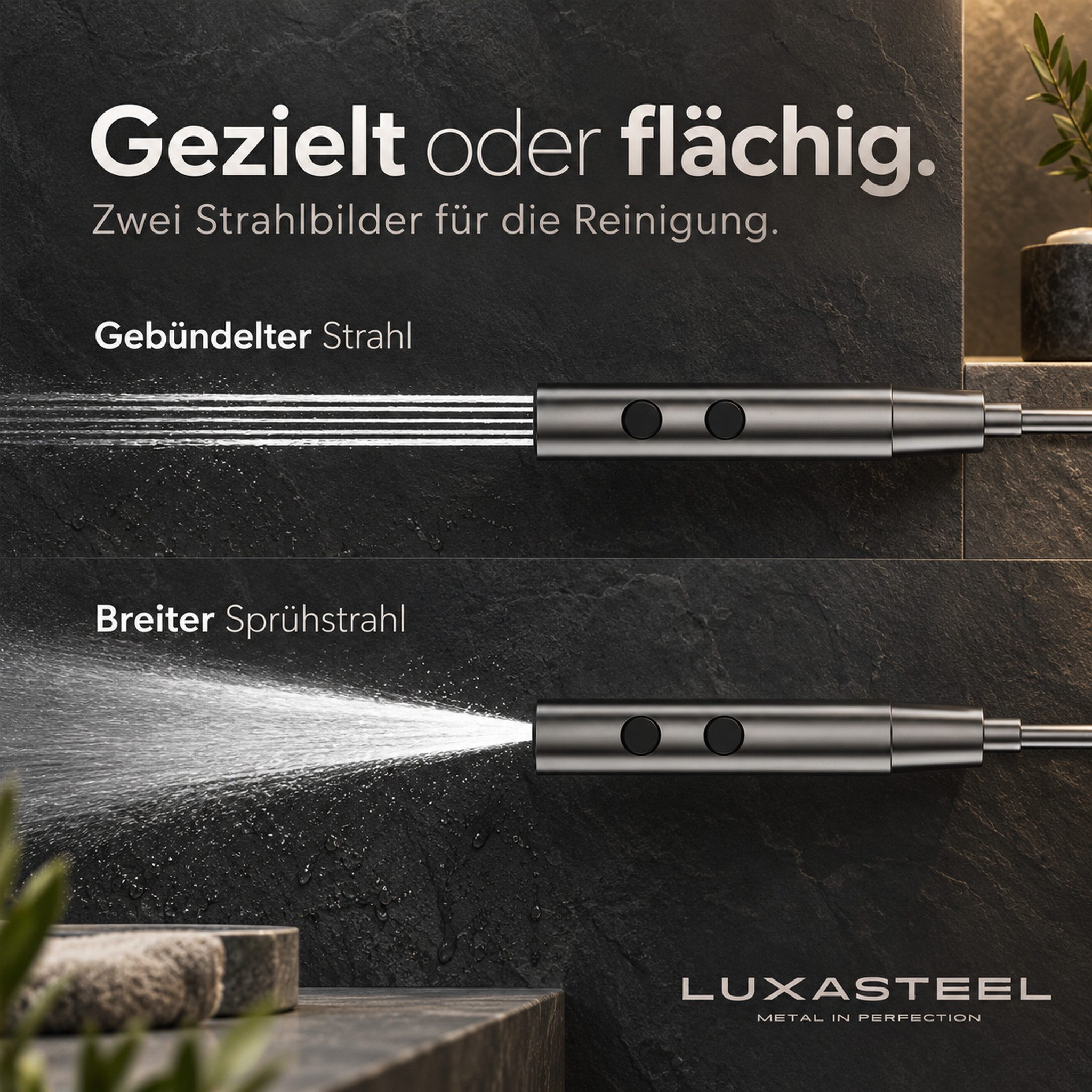 LuxaSteel Duscharmatur Duschsystem mit LED-Beleuchtung & Display (Komplett-Set, Direkt einsatzbereit) Regendusche Komplettset mit LED-Beleuchtung & Display – Bild 5 von 5