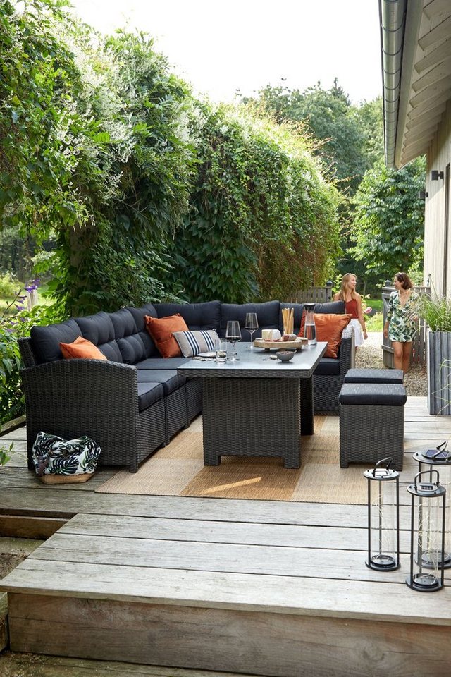 Outdoor Gartenlounge-Set Speiselounge, Speiselounge Outdoor LONDON (BBH  212x265x82 cm) BBH 212x265x82 cm grau