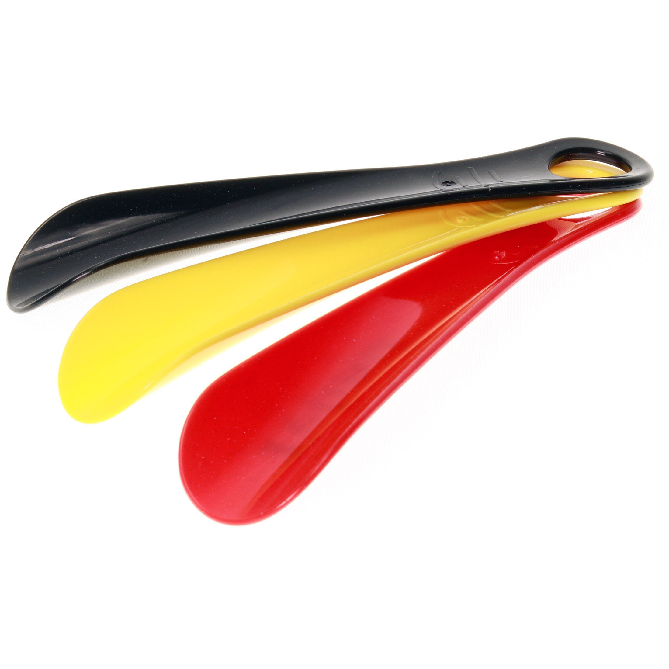 Schuhlöffel Set Schwarz, Rot, Gelb - Schuhlöffel Schuhanzieher aus Kunststoff