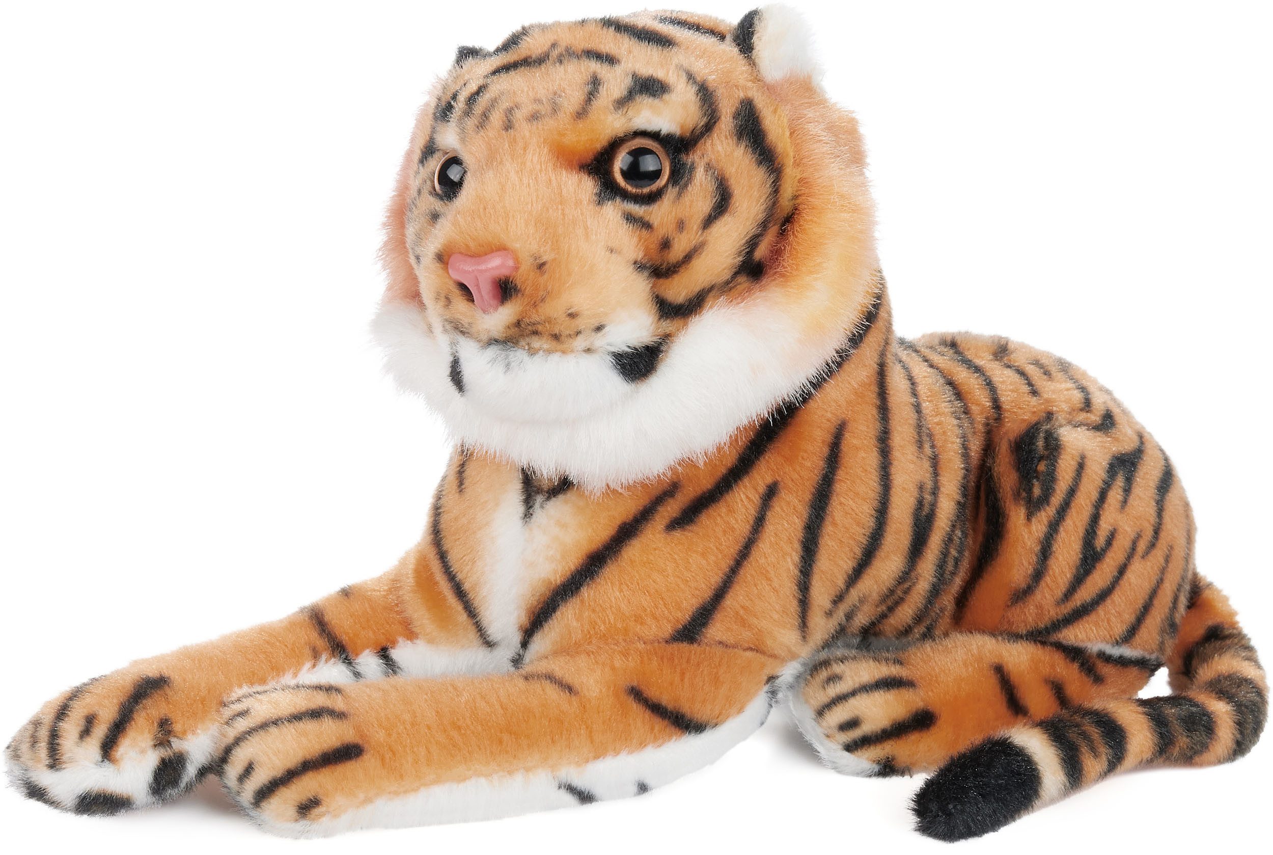 BRUBAKER Kuscheltier Plüsch Tiger 25 cm (2-St., 2er Set, Weiß und Braun), Stofftier Plüschtier
