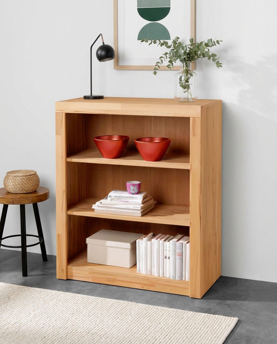 VOGL Möbelfabrik Bücherregal Toronto, in 2 Höhen, Breite 90 cm, teilmassiv, Made in Germany