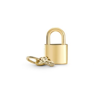 Pandora Bead Padlock and key 14k gold-plated charm