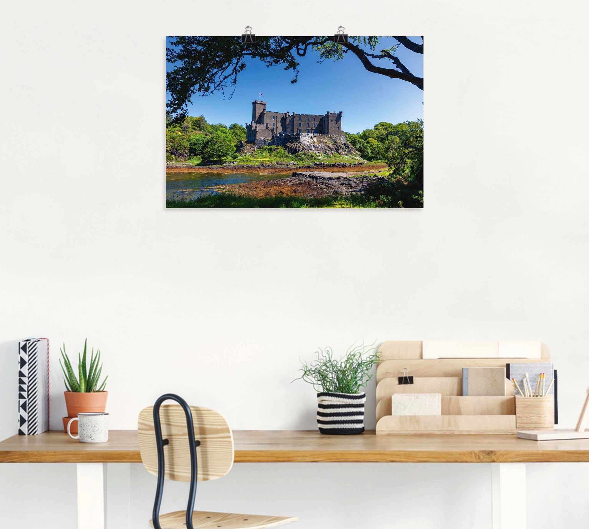 Loch in oder Größen Poster Gebäude Leinwandbild, Duvegan Wandbild Castle (1 versch. Duvegan, Artland Schottland, als Alubild, St), Wandaufkleber