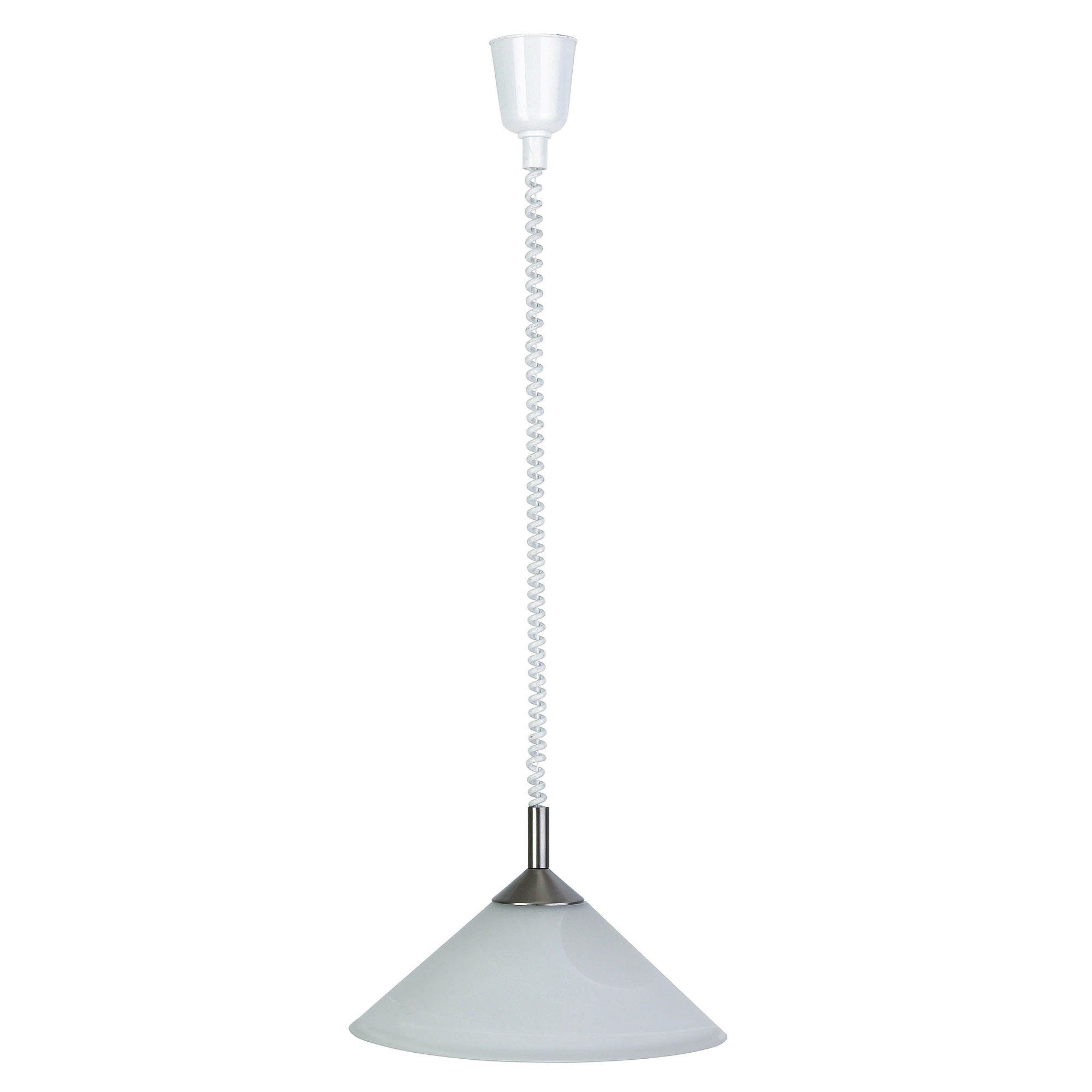 Brilliant Pendelleuchte Ariana, ohne Leuchtmittel, Hängelampe 40cm Rollizug eisen/weiß-alabaster