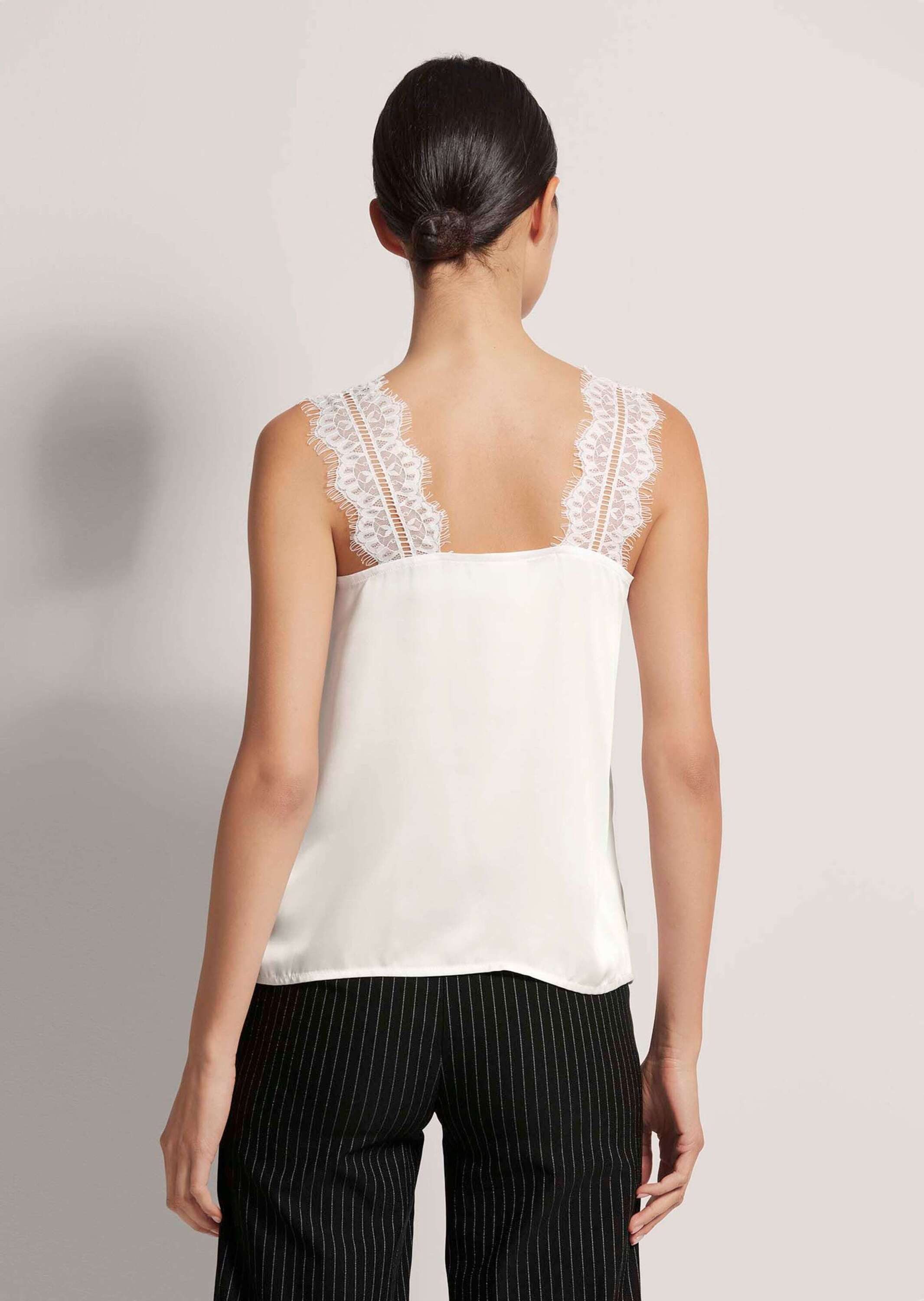 MADELEINE Shirttop Satin-Top mit Spitze