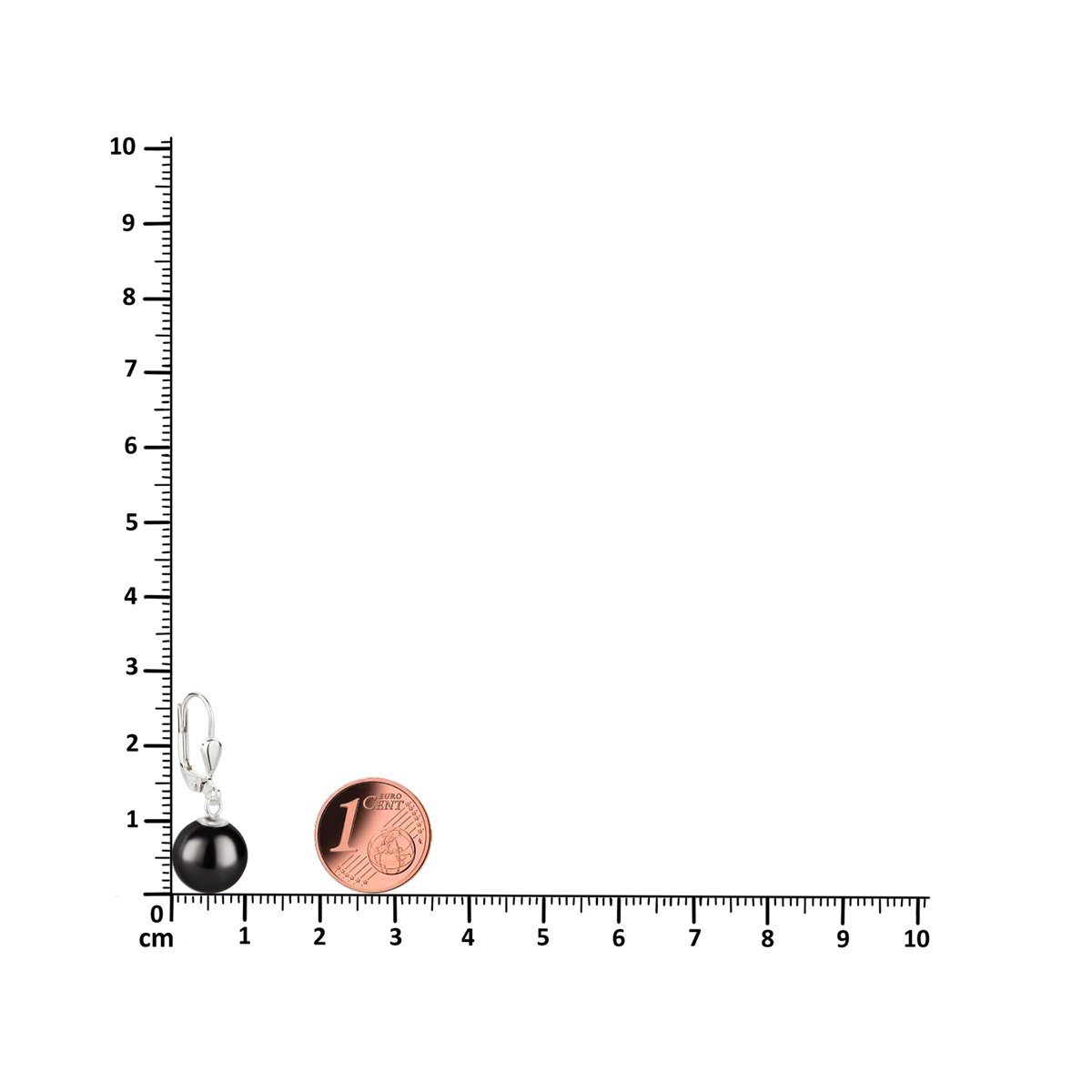 Schöner-SD Paar Ohrhänger Ohrringe Hänger mit Perle 10mm hängend (inkl. Schmuckbox), 925 Silber Perlenohrringe