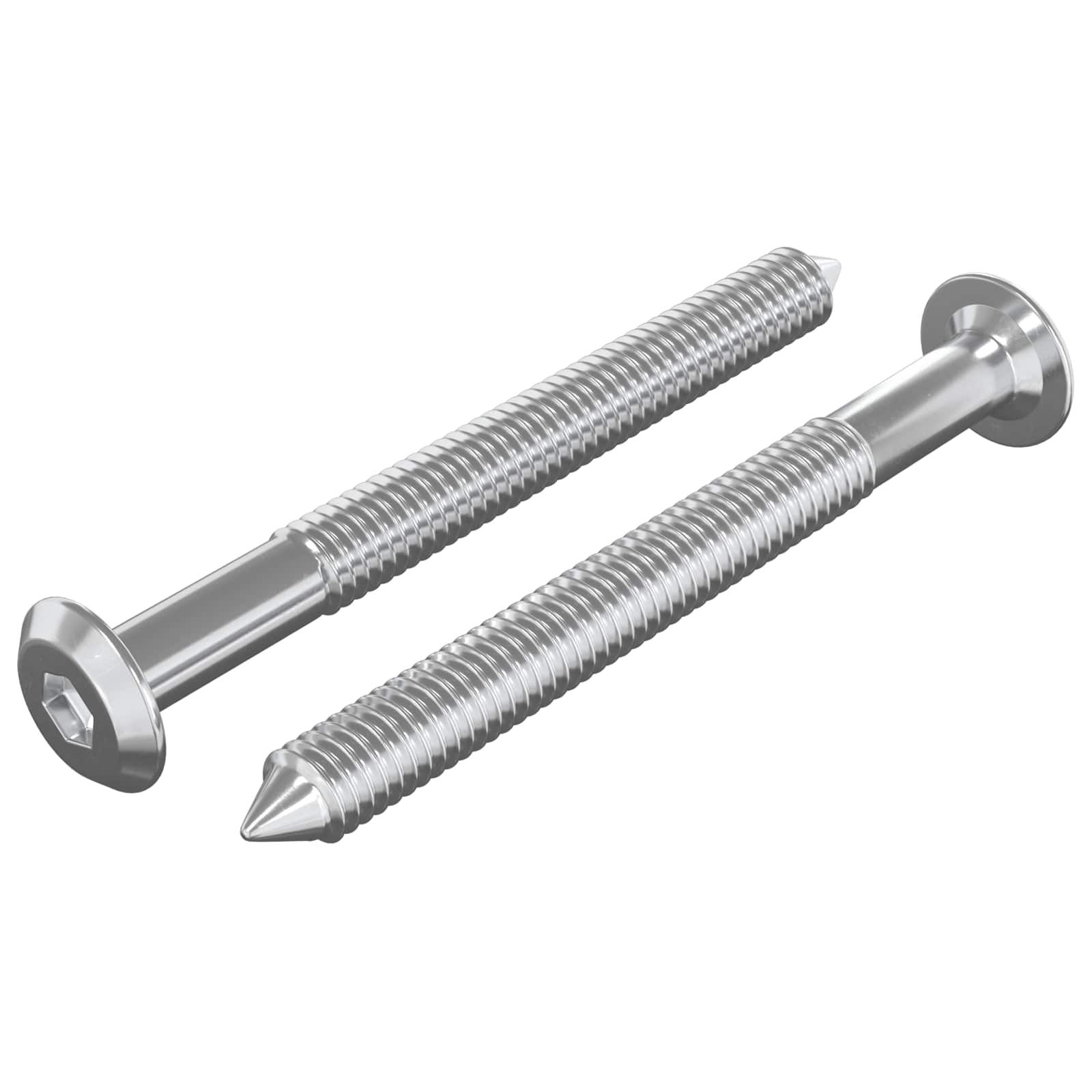 Schraube Möbel-Schrauben 2 pcs Silber M6 x 60 mm Stahl