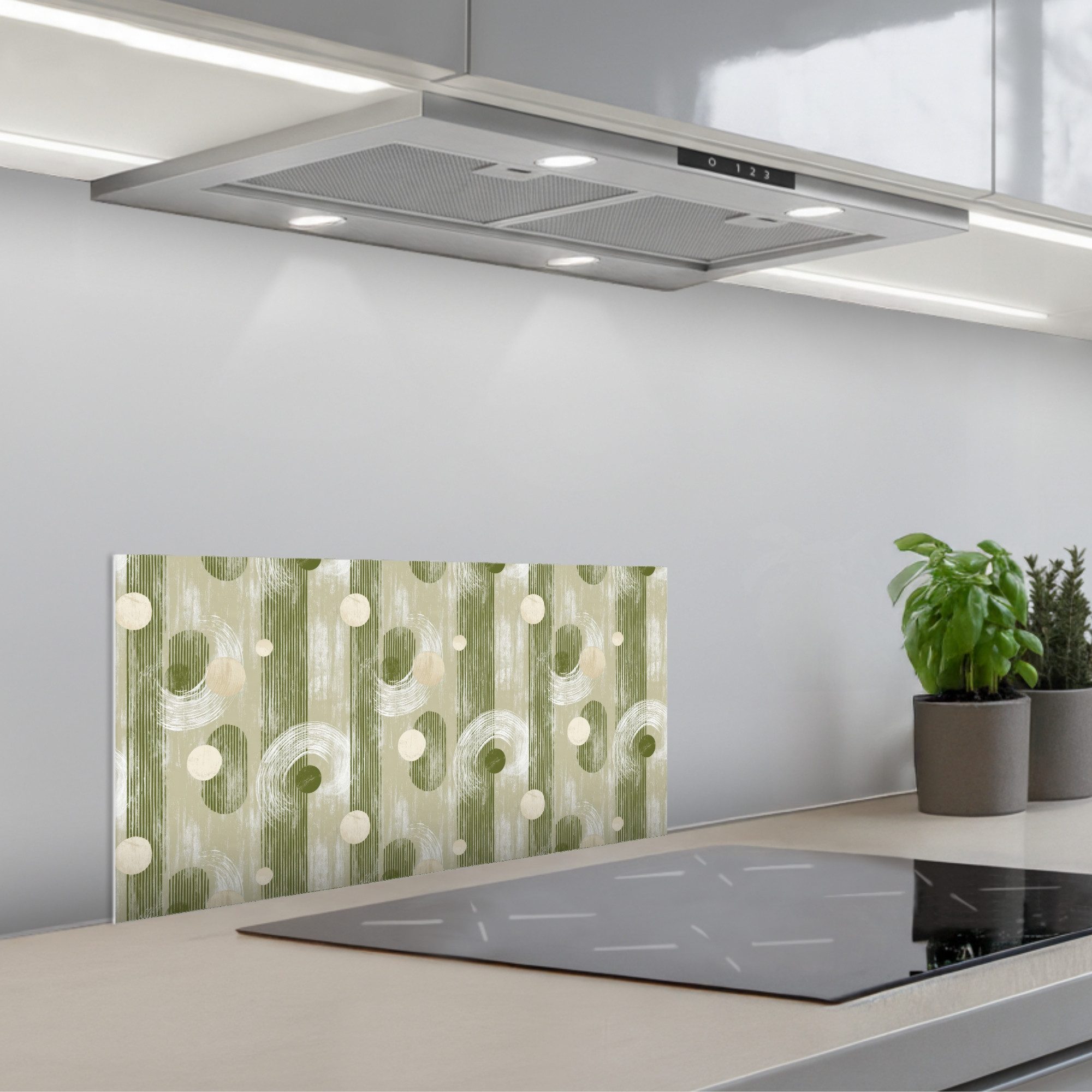 KitchenYeah Küchenrückwand selbstklebend (keine Folie) Künstlerisch - Modern - Grün, (1-tlg), Küchenrückwand, Spritzschutz, Kitchen, 60x30 cm