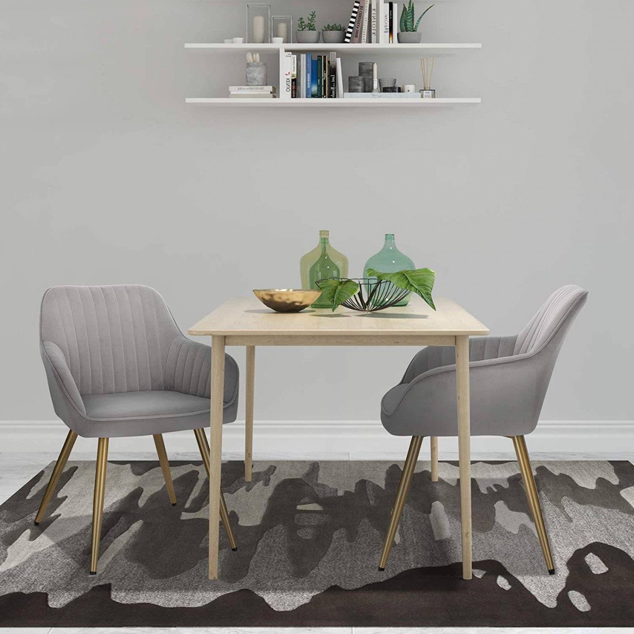 EUGAD Esszimmerstuhl (2 St), Metallbeine und Samtbezug, bis 120 kg belastba günstig online kaufen