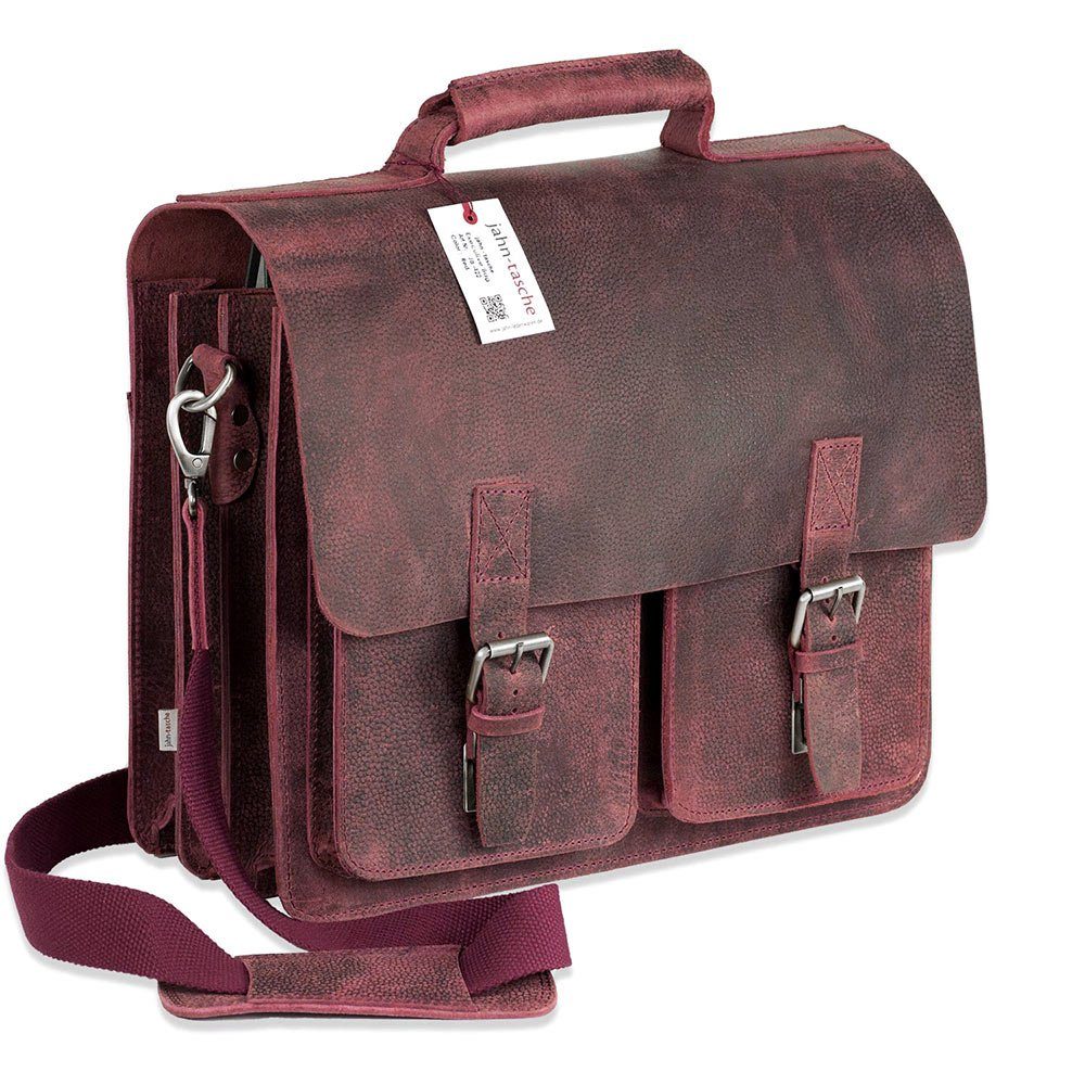 Jahn-Tasche Aktentasche Sehr große Aktentasche / Lehrertasche, Leder Rost-Rot, Jahn-Tasche 422