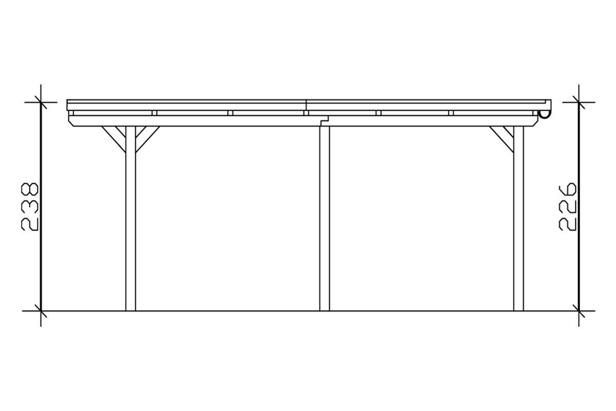 Skanholz Einzelcarport Emsland, BxT: 354x604 cm, cm Einfahrtshöhe 223