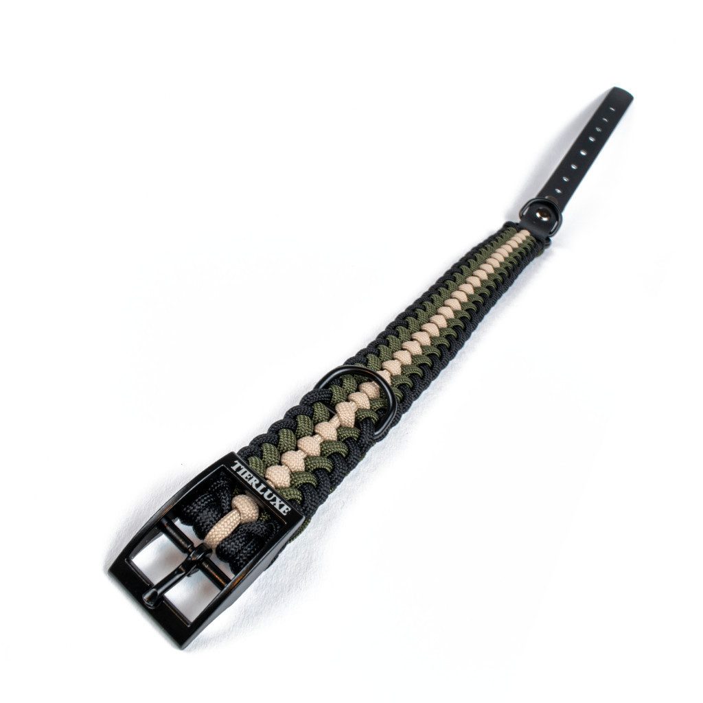 Tierluxe Hunde-Halsband Foxy, Paracord, Biothane, Metall, Handgemacht