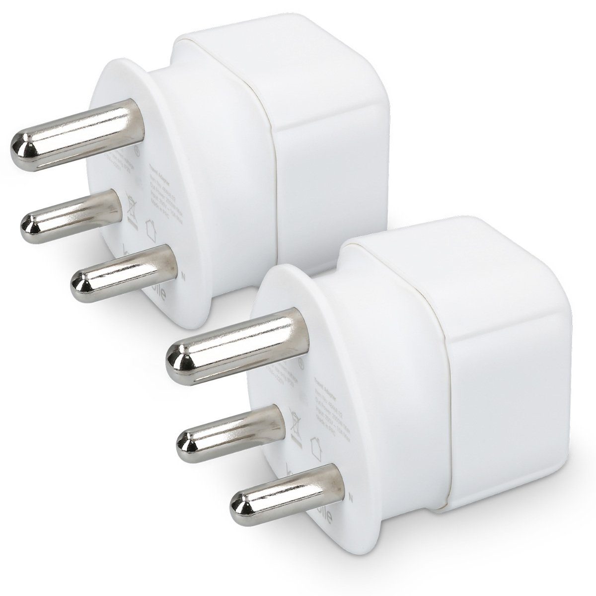 kwmobile 2x Reiseadapter Südafrika Typ-M - Schuko EU zu Typ M Steckdose Adapter, 6.70 cm