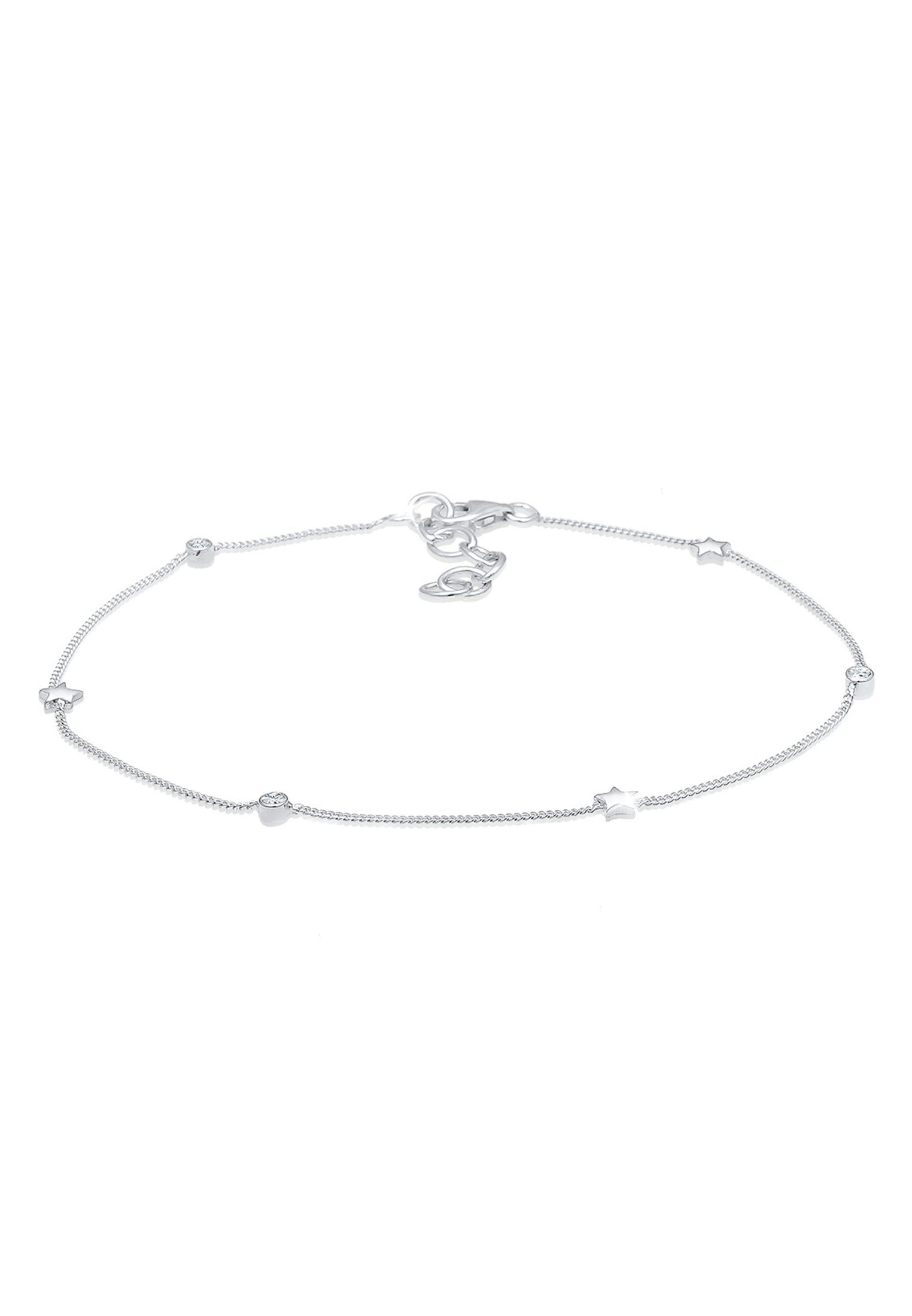Elli Fußkette Stern Weiß 925 Sterling Silber, mit Kristallen von Swarovski®