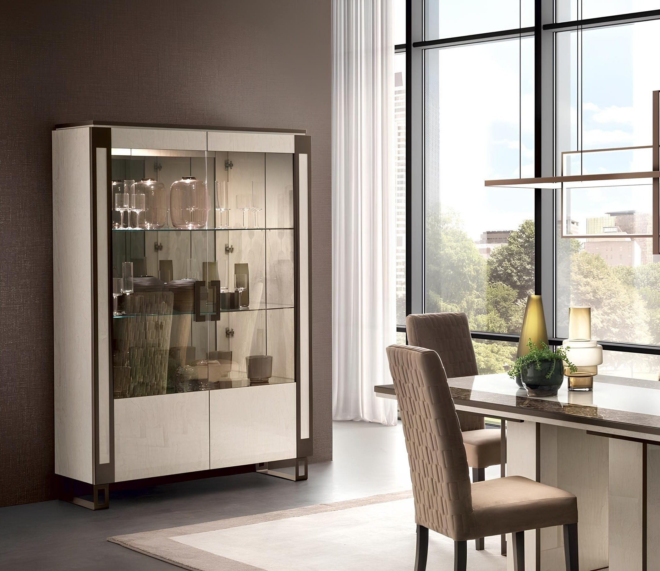 Xlmoebel Vitrine 2-Türiger Schrank mit Glas für das Wohnzimmer im modernen Design (1-St) Made in Europa