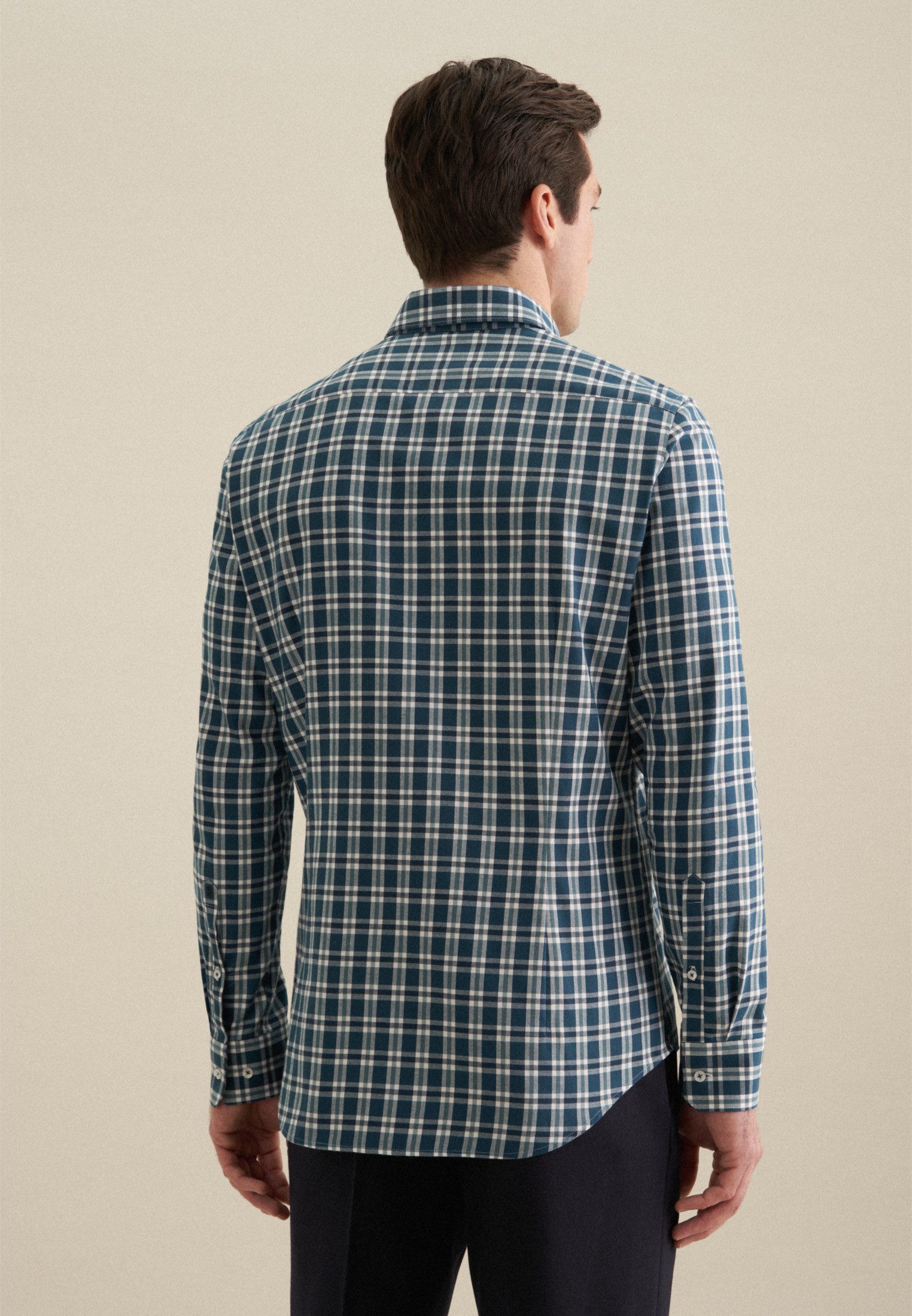 seidensticker Flanellhemd Shaped Shaped Langarm Button-Down-Kragen günstig online kaufen