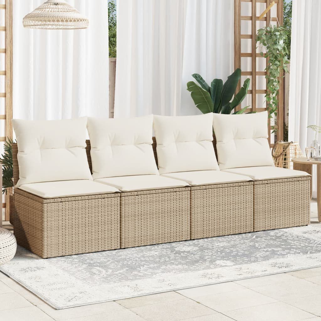 vidaXL Loungesofa Gartensofa mit Kissen 4-Sitzer günstig online kaufen
