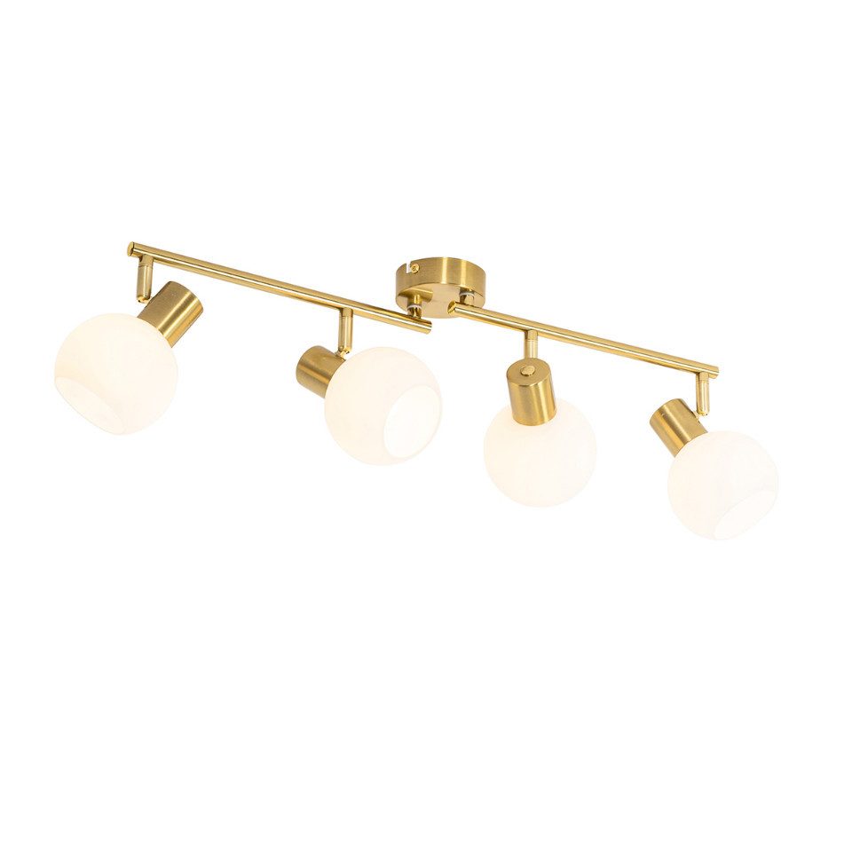 Qazqa LED Aufbaustrahler Anouk, ohne Leuchtmittel, E14, Gold, Art Deco, Gla günstig online kaufen