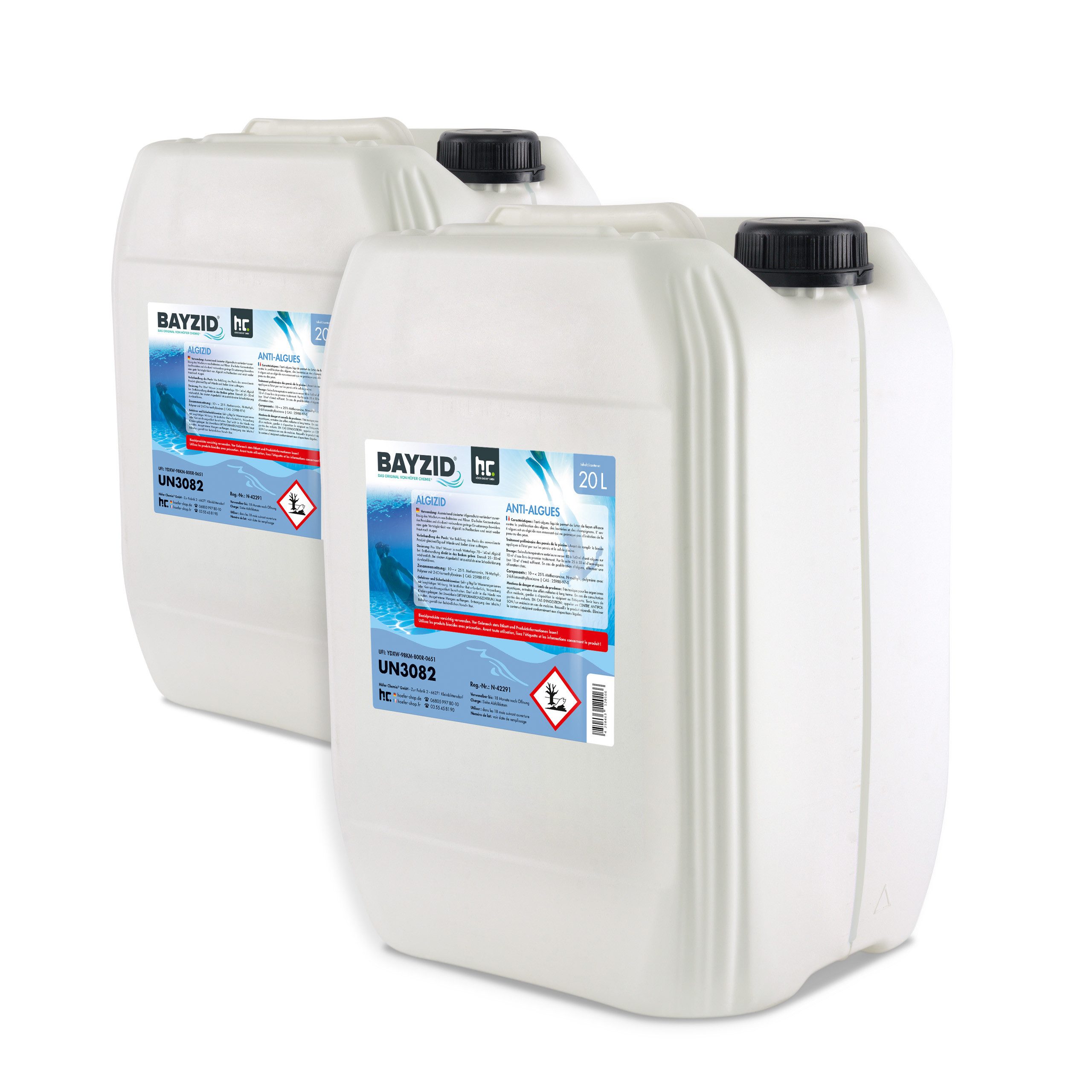 Poolpflege 2x 20 L BAYZID® Algizid Algenverhütung