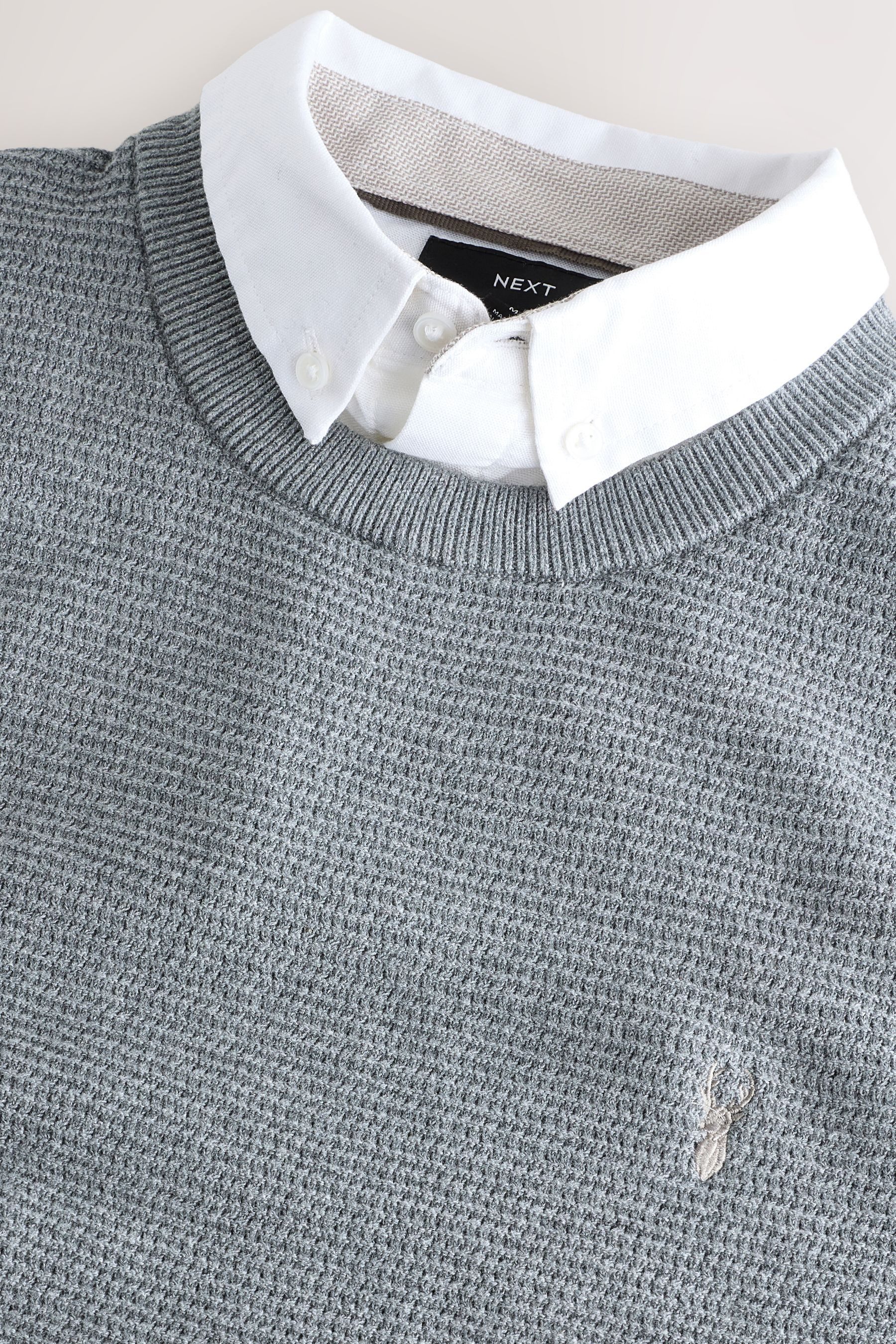 Next 2-in-1-Pullover Regular Fit Pullover mit Oxford-Hemdkragen (1-tlg)