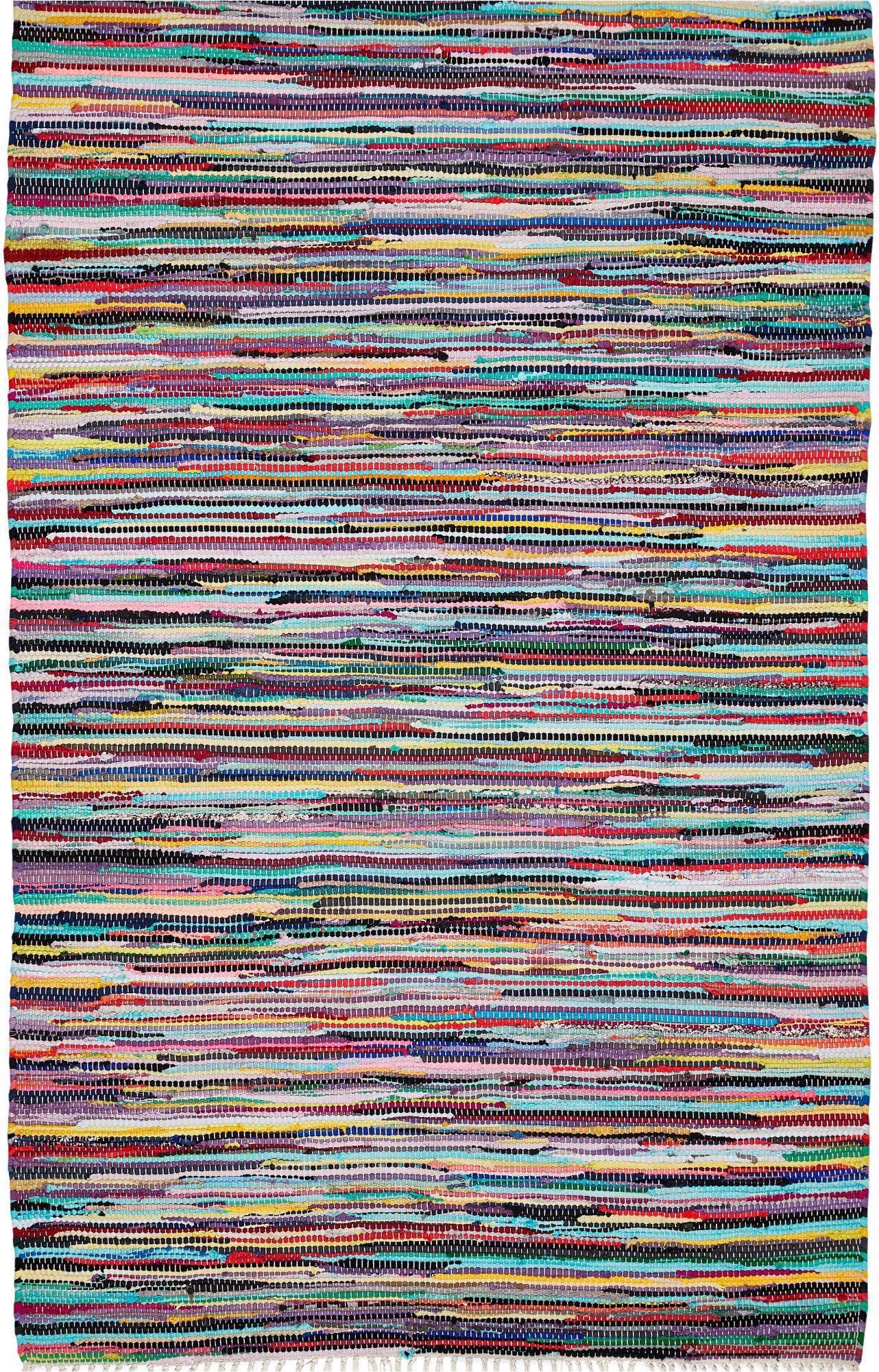 Andiamo Teppich Multi, rechteckig, Höhe: 10 mm, Flachgewebe, Fleckerl, reine Baumwolle, handgewebt, mit Fransen. Reduzierter Preis € 11,66. Unverbindliche Preisempfehlung € 16,99