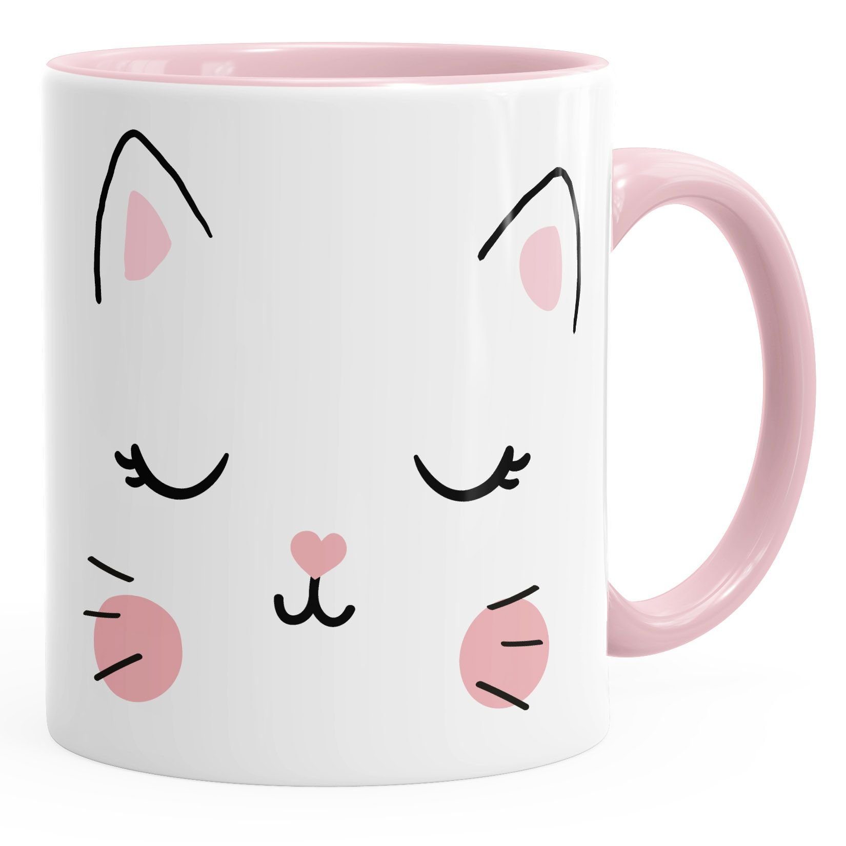 MoonWorks Tasse Kaffee-Tasse Katze Katzengesicht Cat Teetasse Keramiktasse MoonWorks®, Keramik