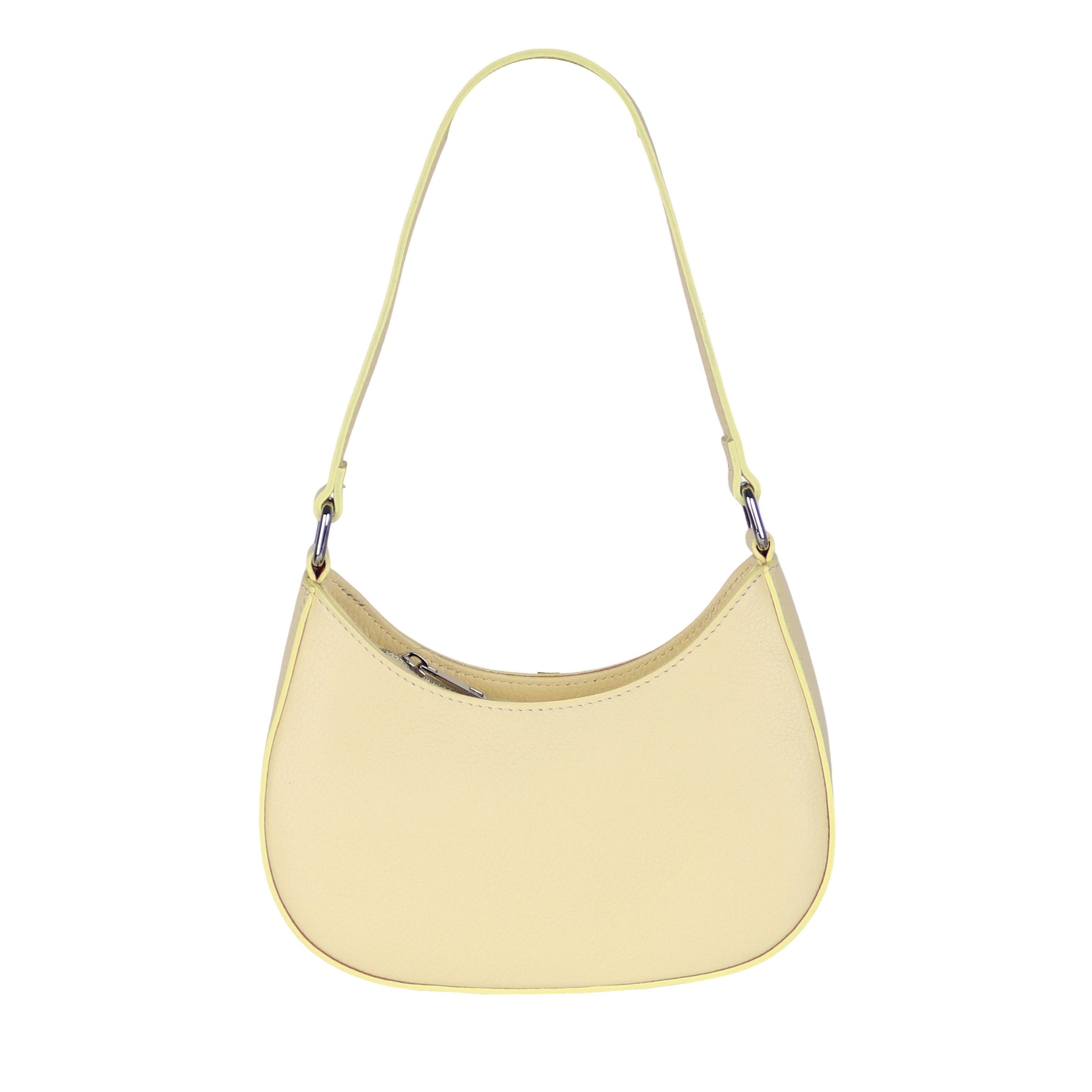 MIRROSI Umhängetasche Damen Schultertasche aus Echtleder, Made in Italy (ca.24x18x8cm), Crossbody aus Echtes Leder, zwei Riemen (kurz und lang)