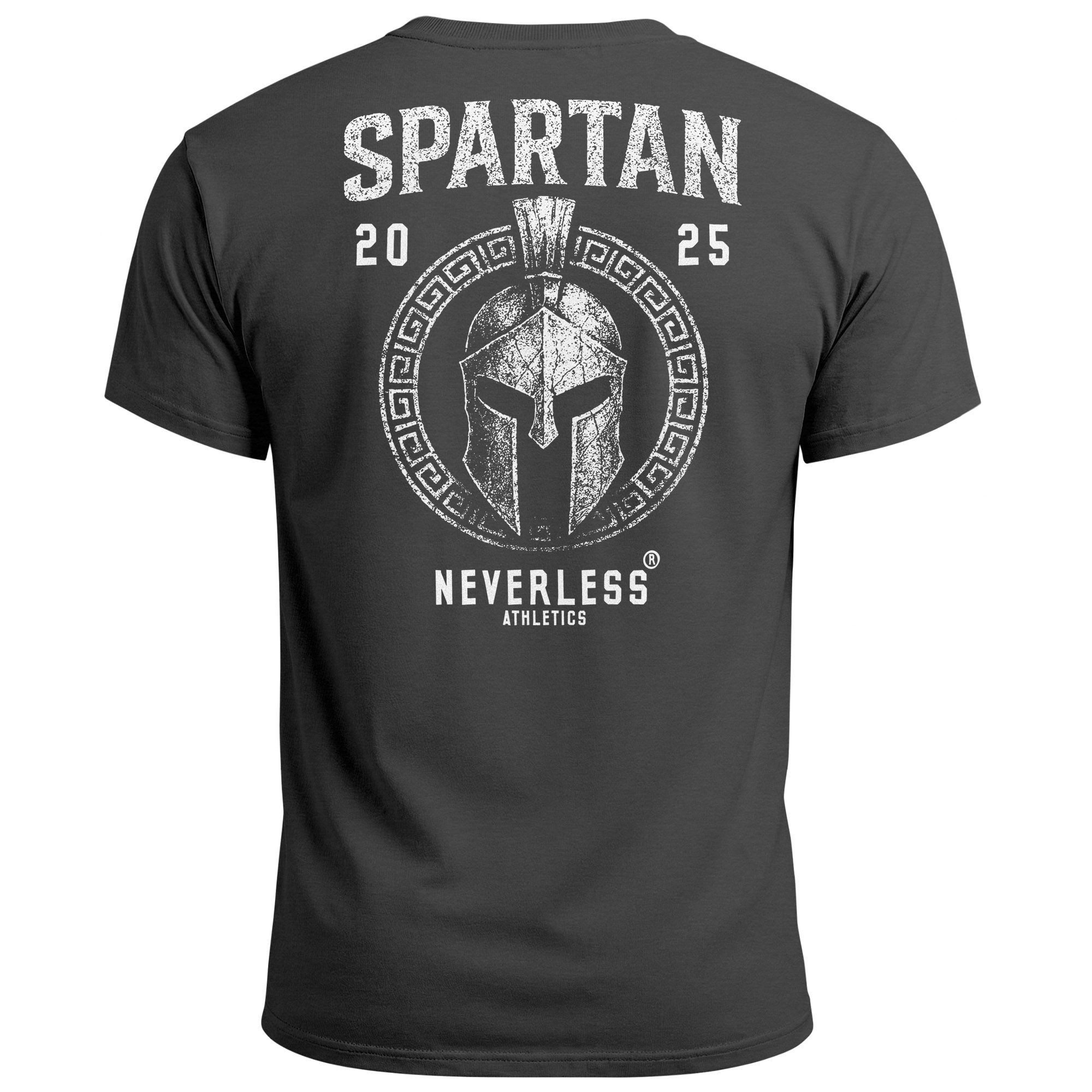 Print-Shirt Herren T-Shirt Backprint Sparta Helm Krieger Fitness Training &