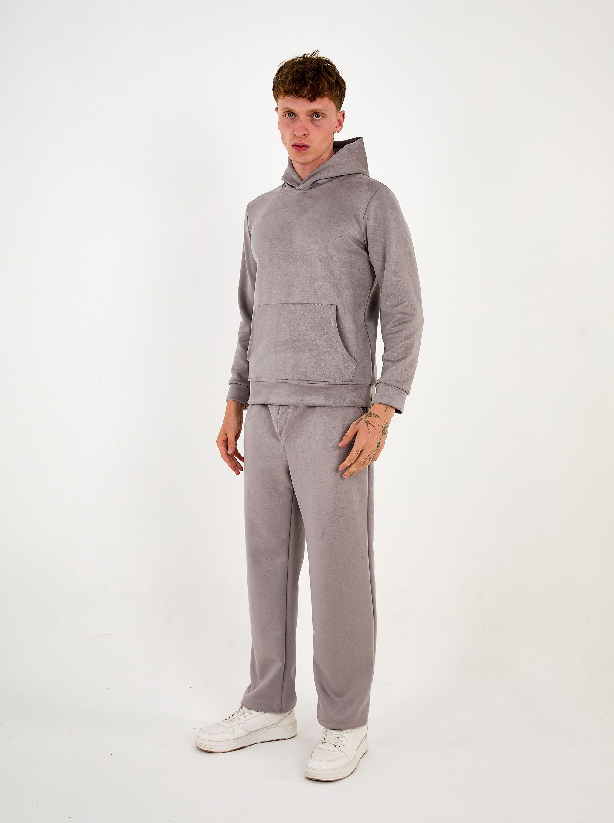 Denim Distriqt Jogginganzug Sportlicher Samt Jogginganzug mit Baggyhose Kha günstig online kaufen