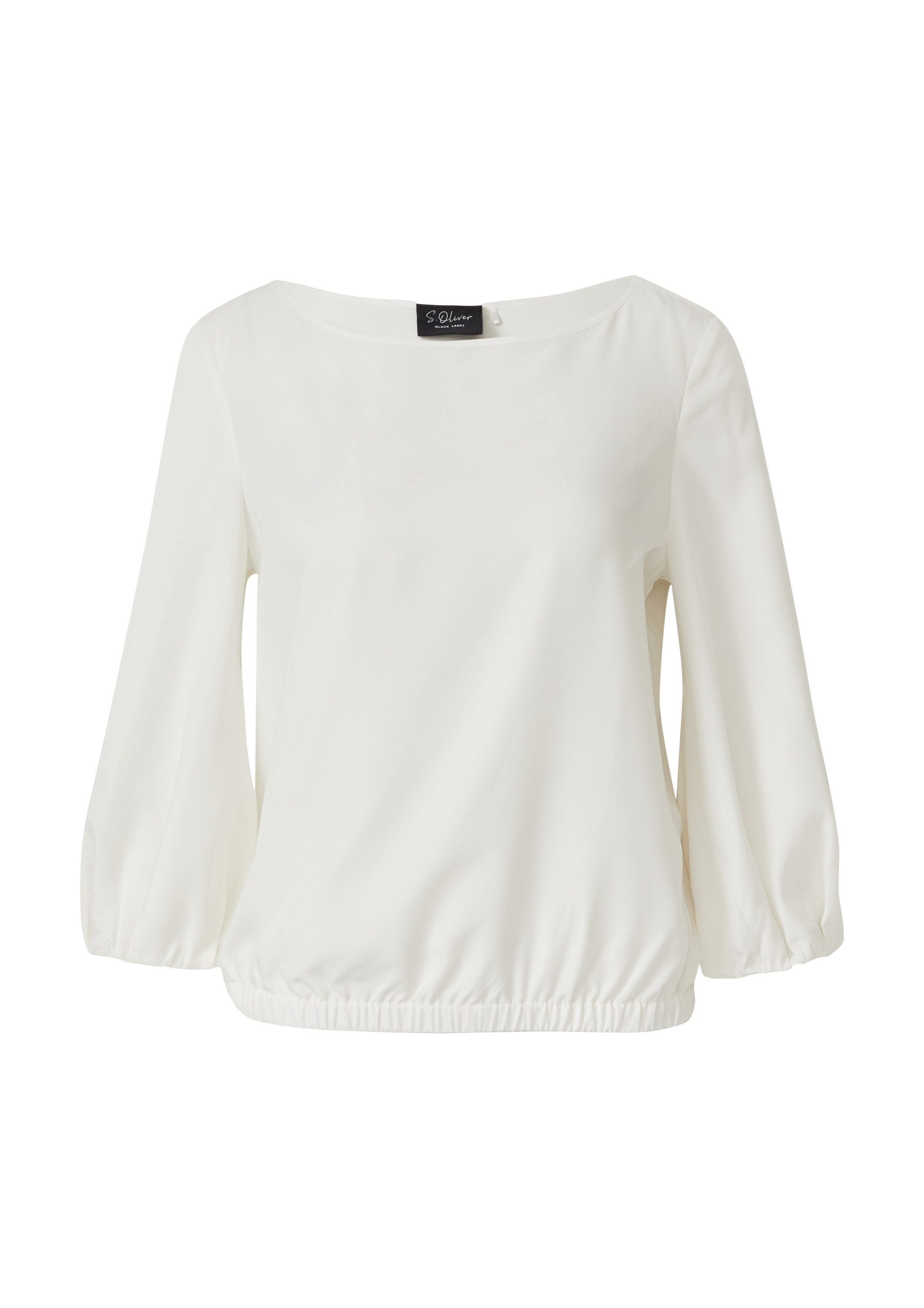 s.Oliver Kurzarmbluse Bluse Modalmix-Bluse mit U-Boot-Ausschnitt und Gummibündchen