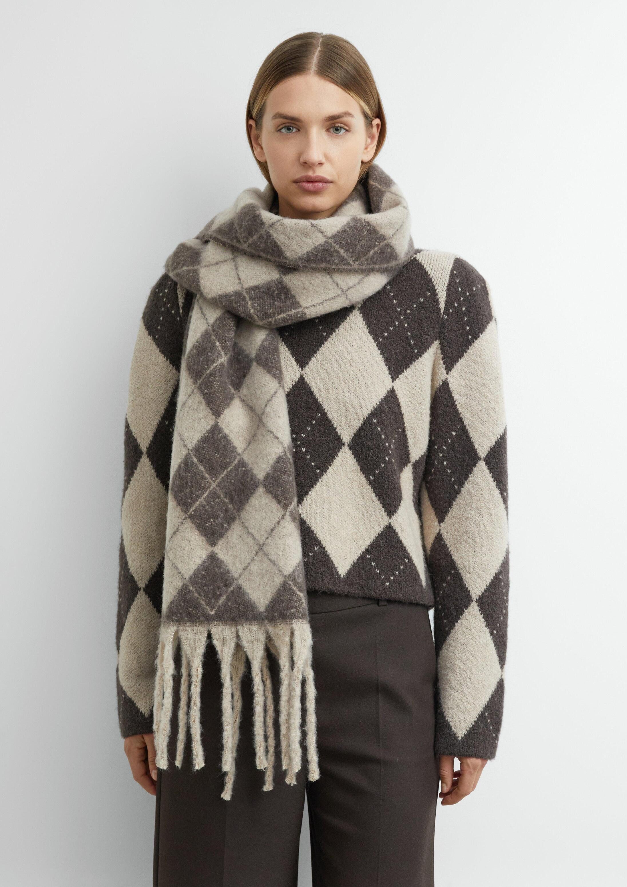 comma Schal Tuch, Kuscheliger Schal mit Argyle-Muster