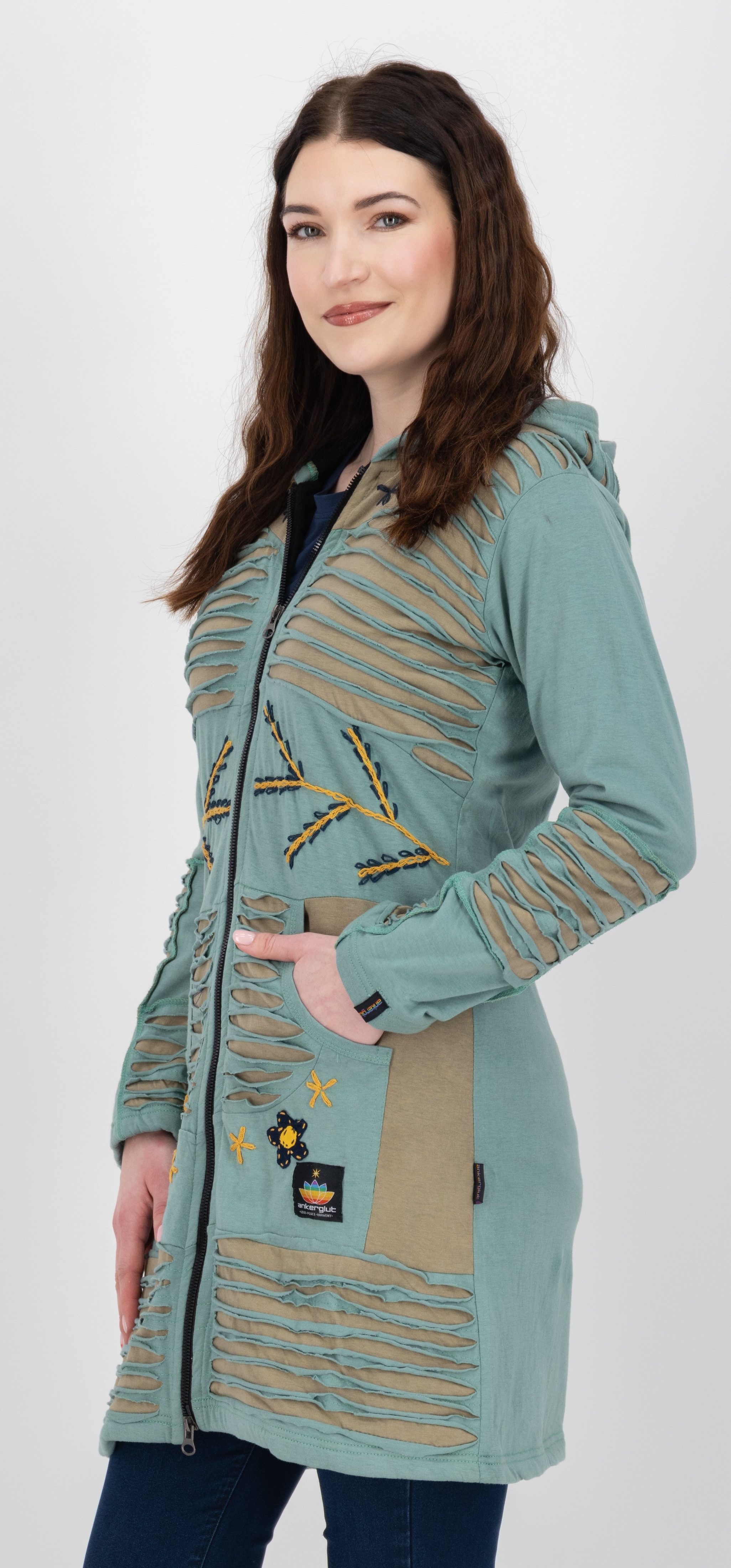 DEPROC Active Fleecejacke Patchwork NUNAVUT LONG günstig online kaufen