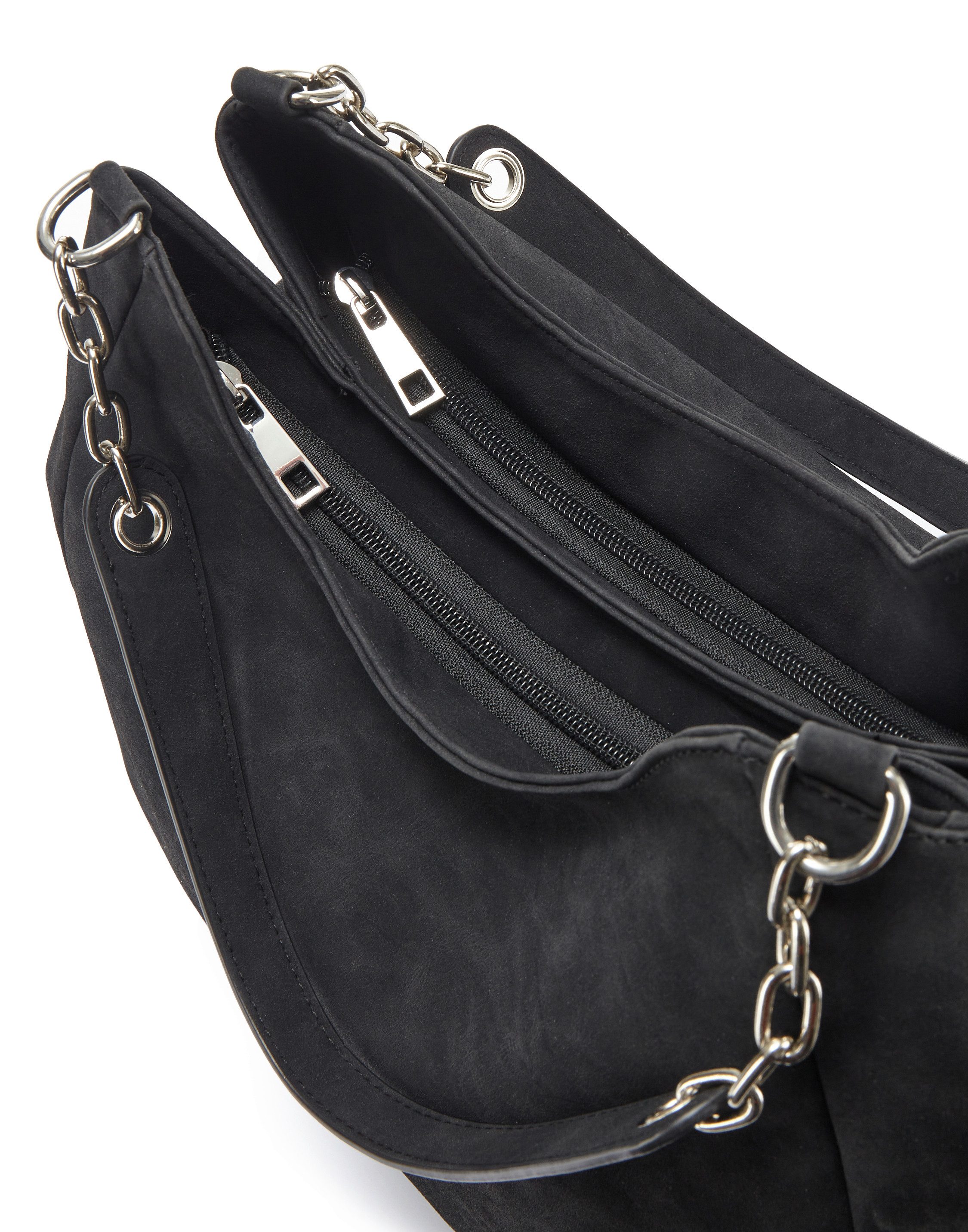 Vivance by Lascana Schultertasche Henkeltasche, Damentasche, Shopper, Einkaufstasche, Handtasche, mit silberfarbenen Ketten-Details VEGAN – Bild 4 von 4