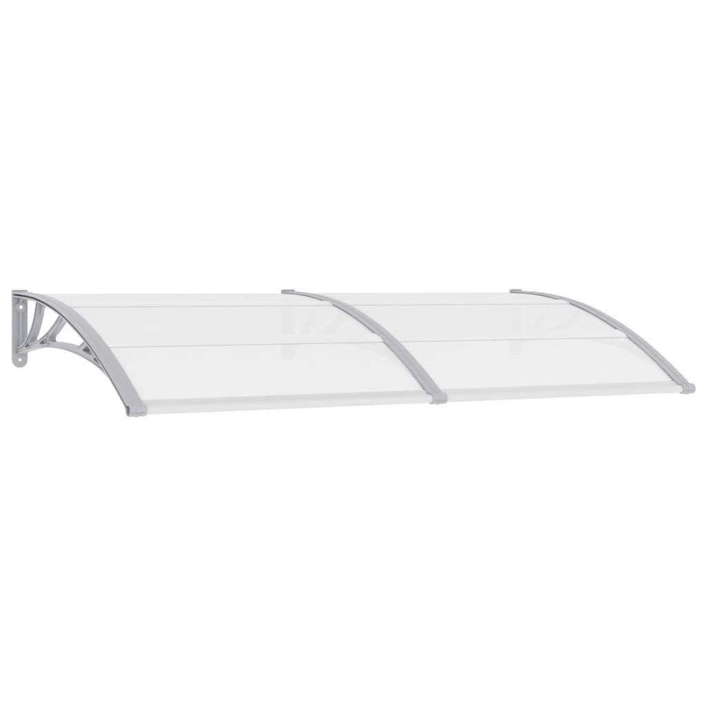 vidaXL Vordach 200 x 75 cm Türvordach Grau und Transparent 200x80 cm PC Balkon Terras