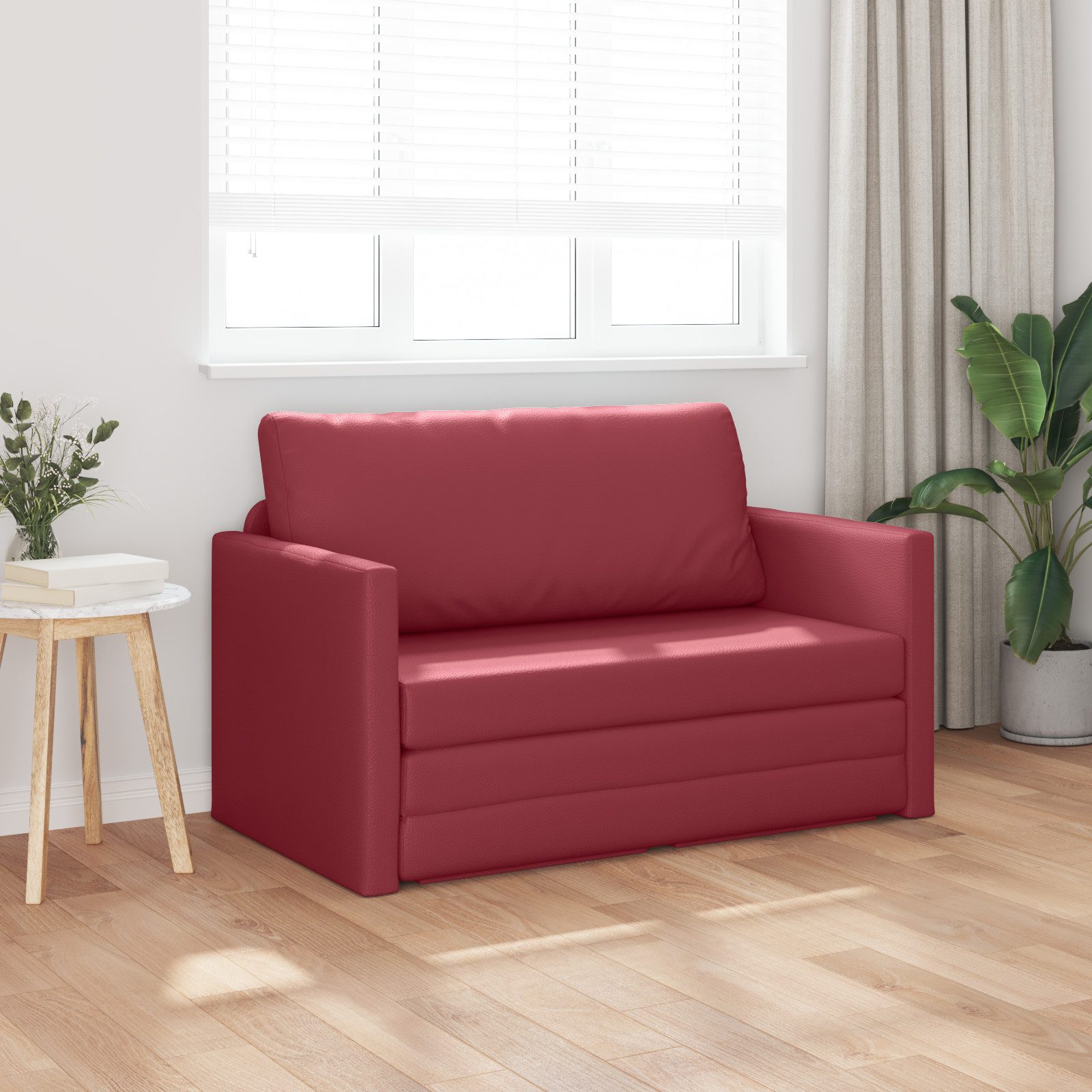 vidaXL Sofa Boden Schlafsofa 2-in-1 Weinrot günstig online kaufen