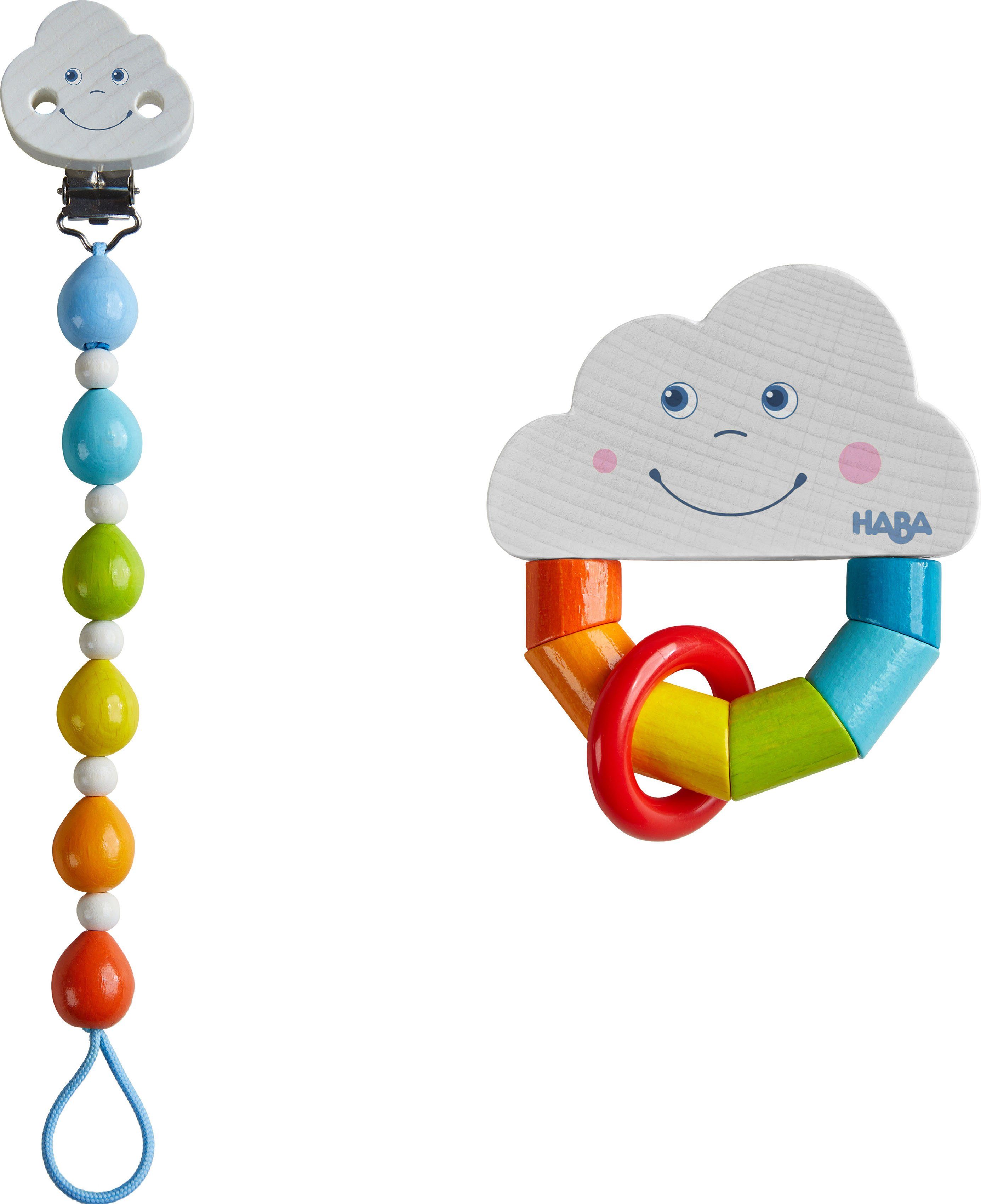 Image of Haba Greifling »Regenbogenwelt« (Set, 2-tlg), mit Schnullerkette