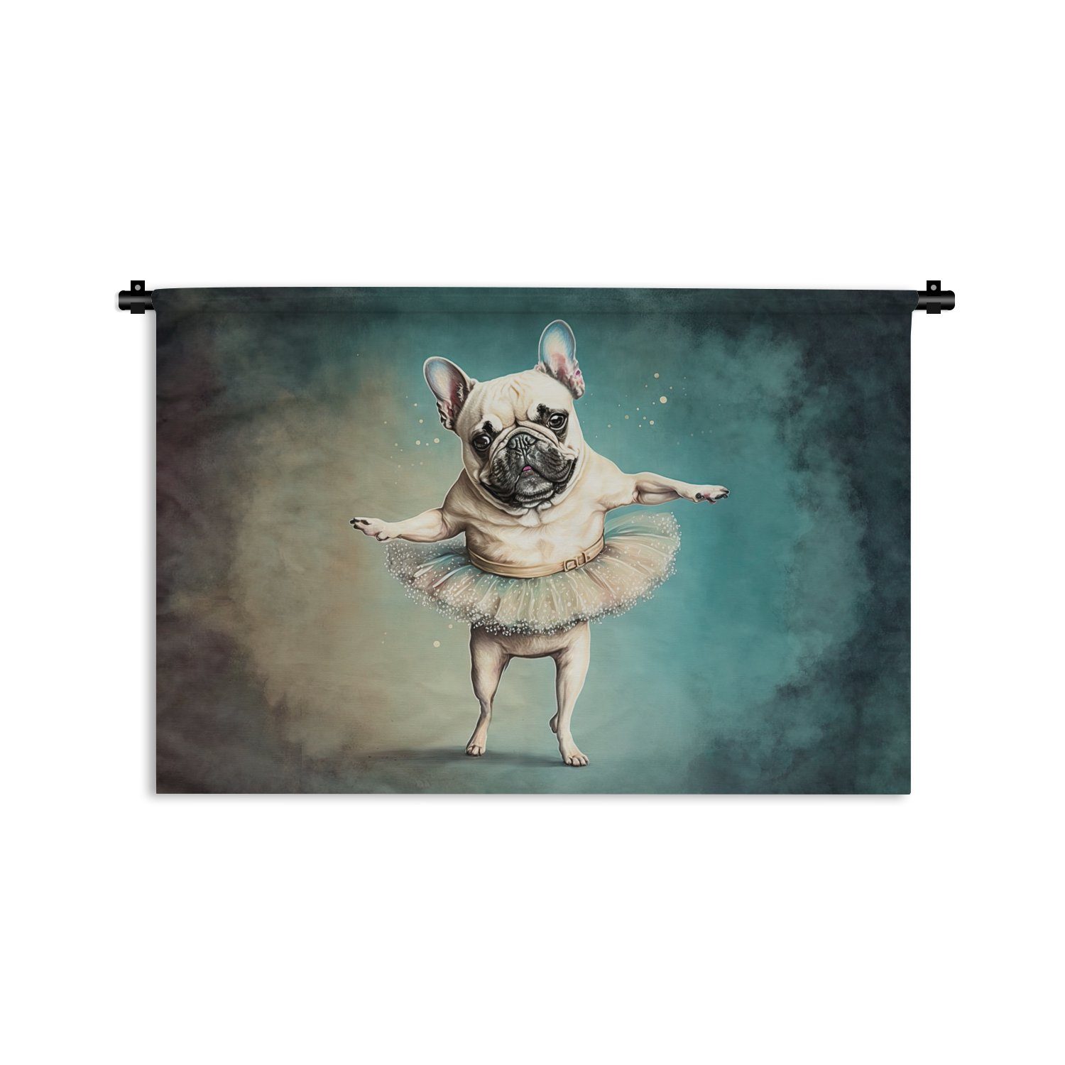 MuchoWow Wanddekoobjekt Hund - Tutu - Ballett - Abstrakt - Porträt - Kind, Wanddeko für Wohnzimmer, Schlafzimmer, Kleid, Wandbehang, Kinderzimmer