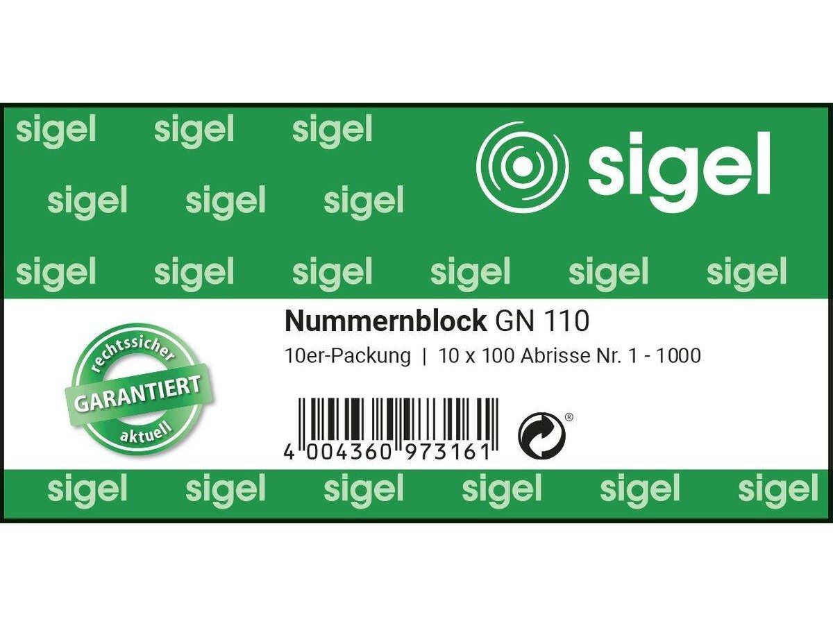 Sigel Notizblock Nummernblock 1.000 Blatt fortlaufend nummeriert sortiert