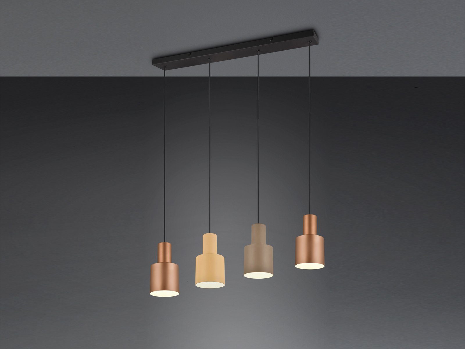 TRIO Leuchten LED Pendelleuchte, Dimmfunktion, LED wechselbar, warmweiß, mehrflammig über Esstisch und Kücheninsel hängend, Breite 87cm