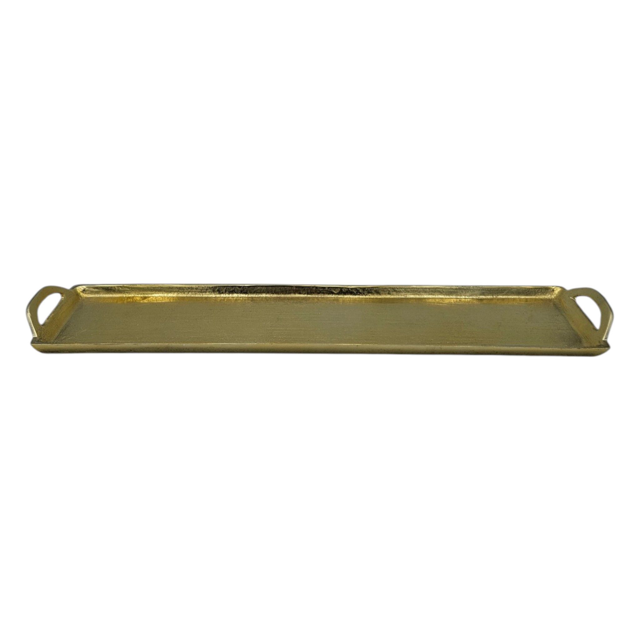 Meinposten Dekotablett Tablett Gold XXL 60 cm Griffen Kerzentablett Serviertablett (1 St), aus Aluminium
