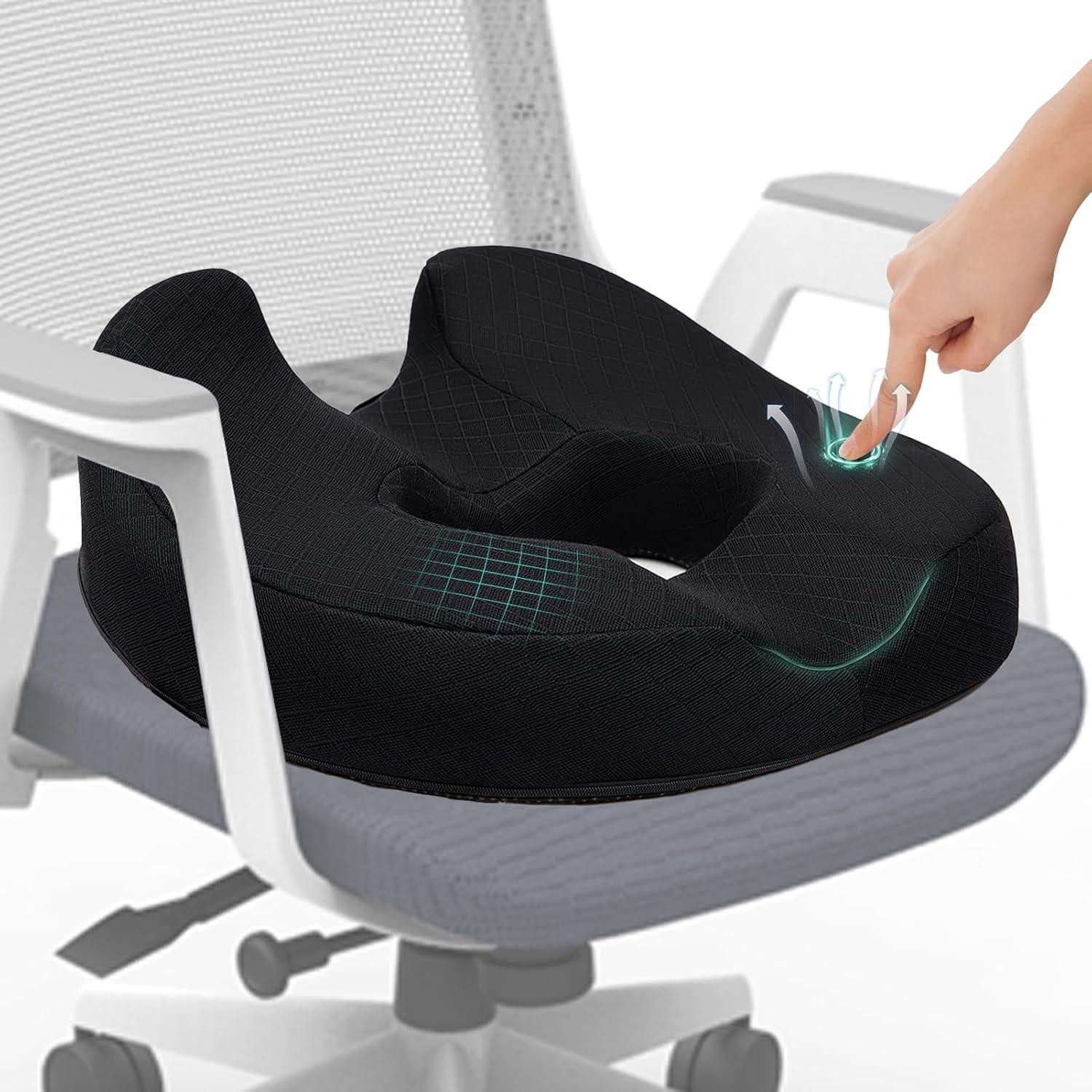 Sitzkissen Sitzkissen Donut Orthopädisch Memory Foam Schwarz 39,5*44,5*14cm