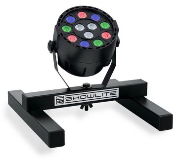 Showlite Discolicht SN-400 Nebelmaschine mit Licht und 1 Liter Fluid, Smoke Machine, LED fest integriert, RGBW, inkl. Smart Party Spot Scheinwerfer und Bodenstativ