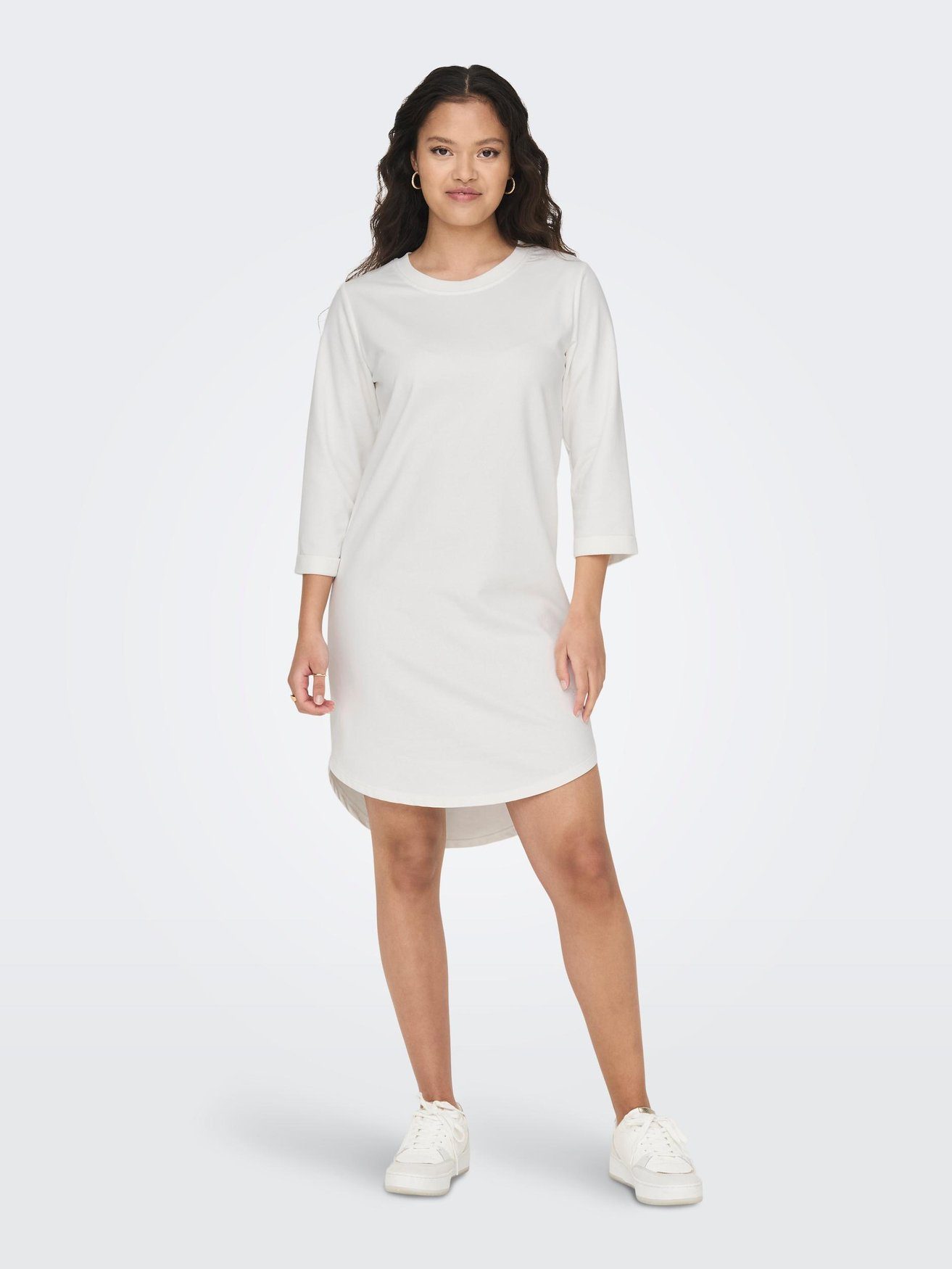JACQUELINE de YONG Shirtkleid Sweat in Arm JDYIVY Weiß-3 Rundhals Kleid (knielang) 5608 3/4