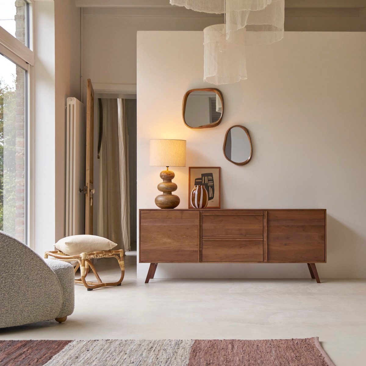Tikamoon Sideboard Sideboard aus Akazienholz Niels 175 cm